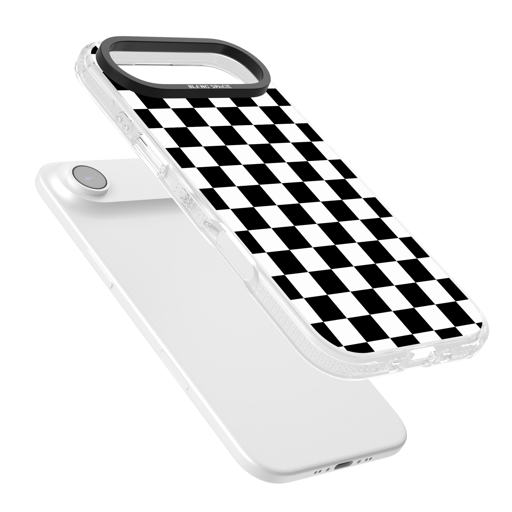 Black Checkered iPhone 17 Air Impact Air Clear Phone Case Colours