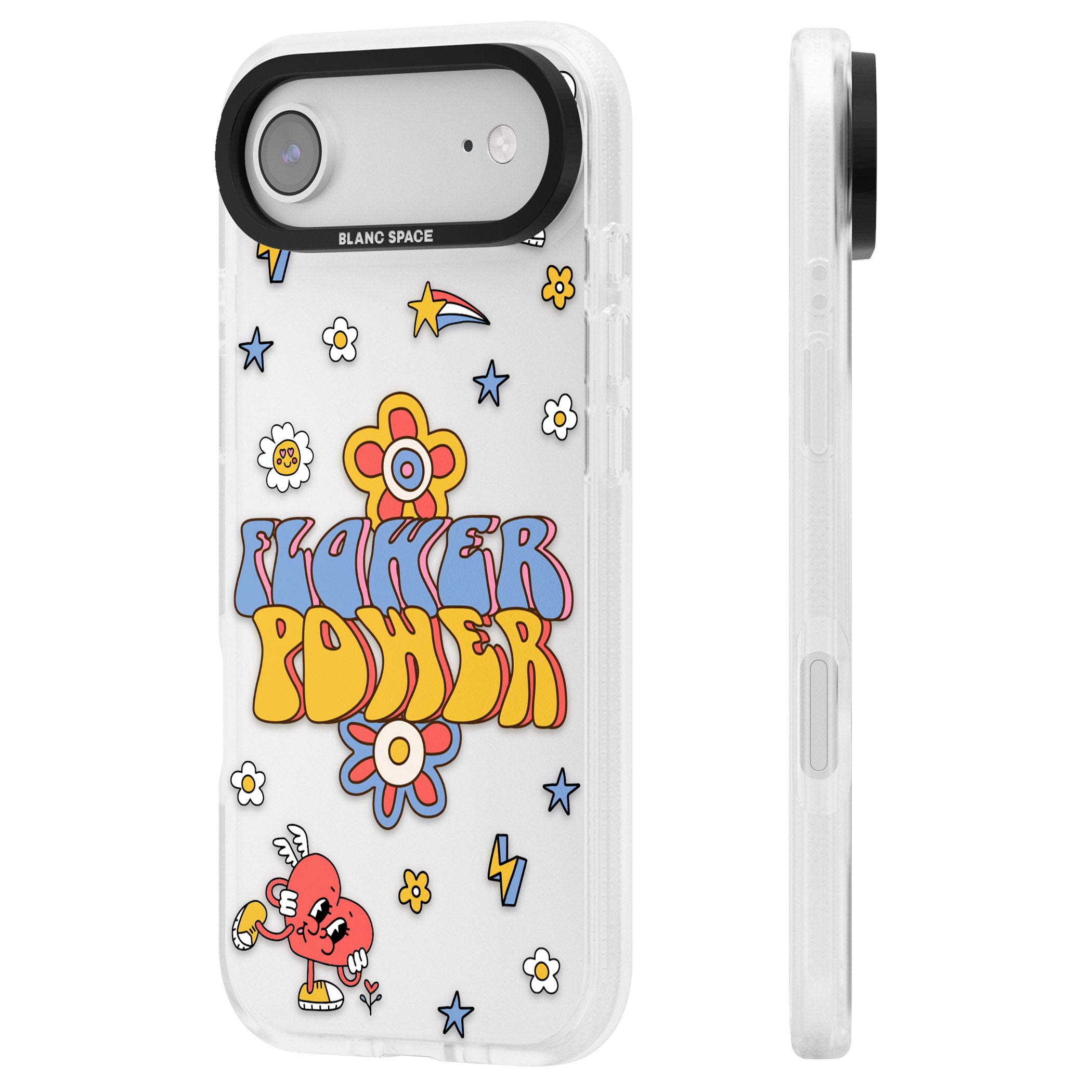 Flower Power iPhone 17 Air Impact Air Clear Phone Case Side Profile