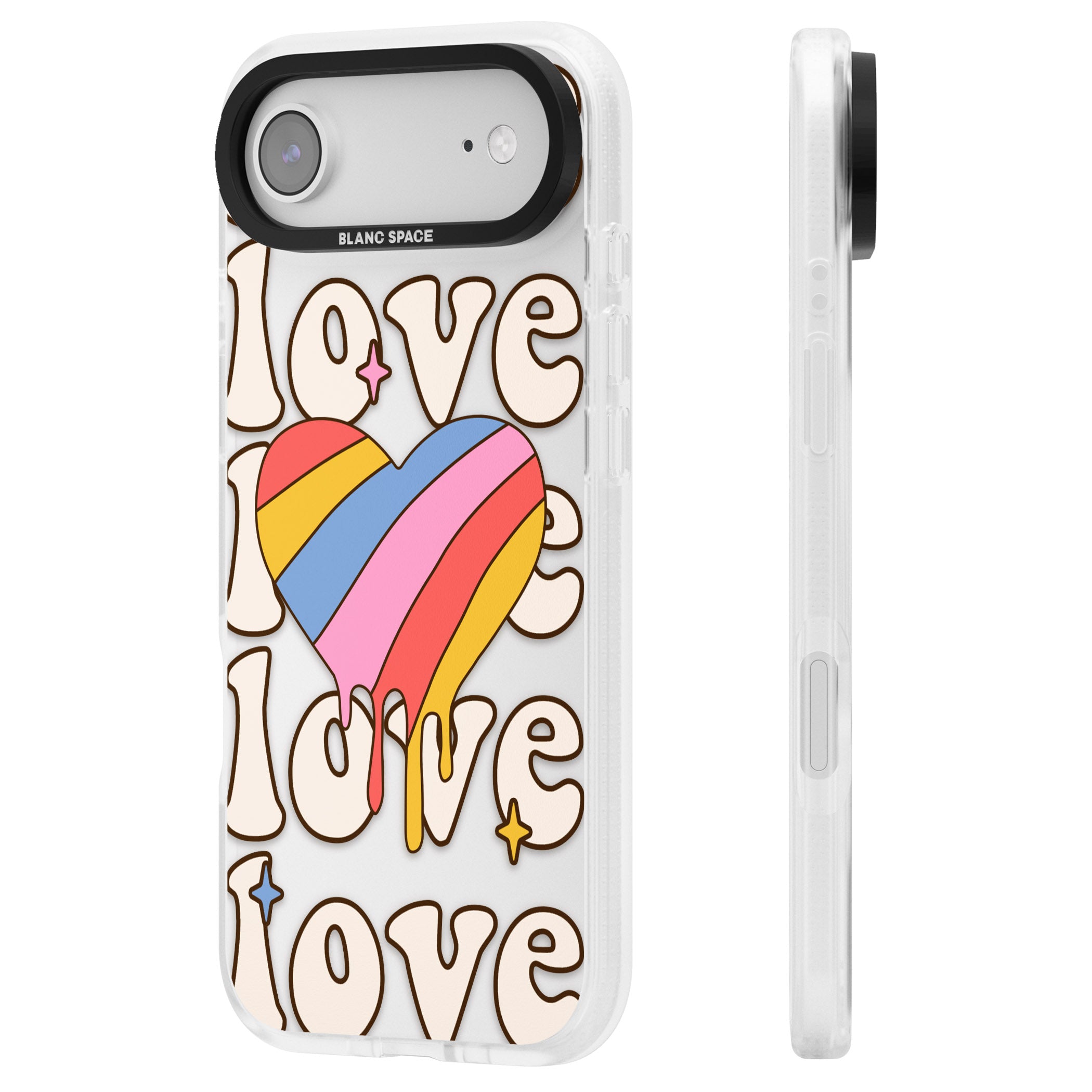 Groovy Love iPhone 17 Air Impact Air Clear Phone Case Side Profile