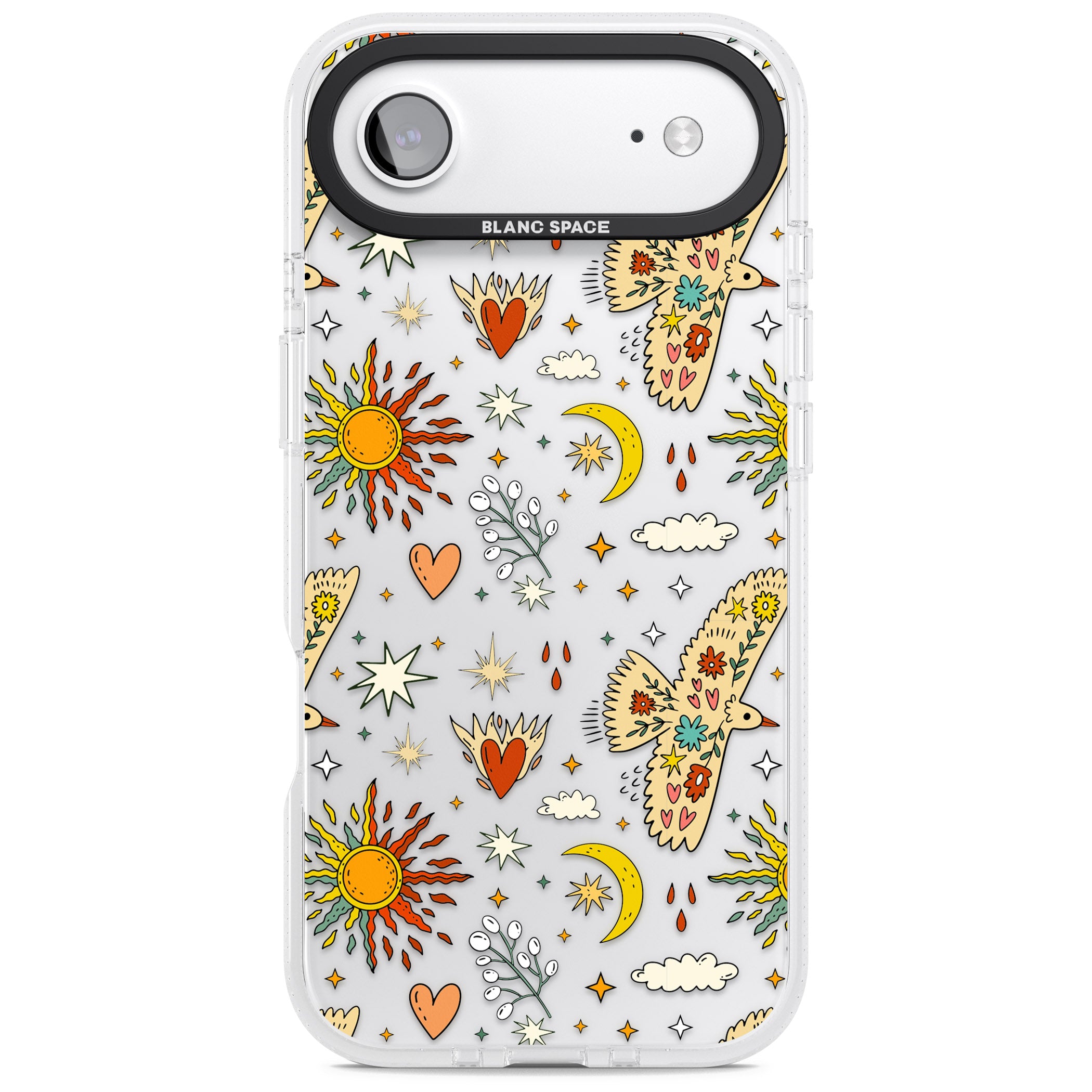 Boho Celestial Floral Bird Sun iPhone 17 Air Impact Air Clear Phone Case