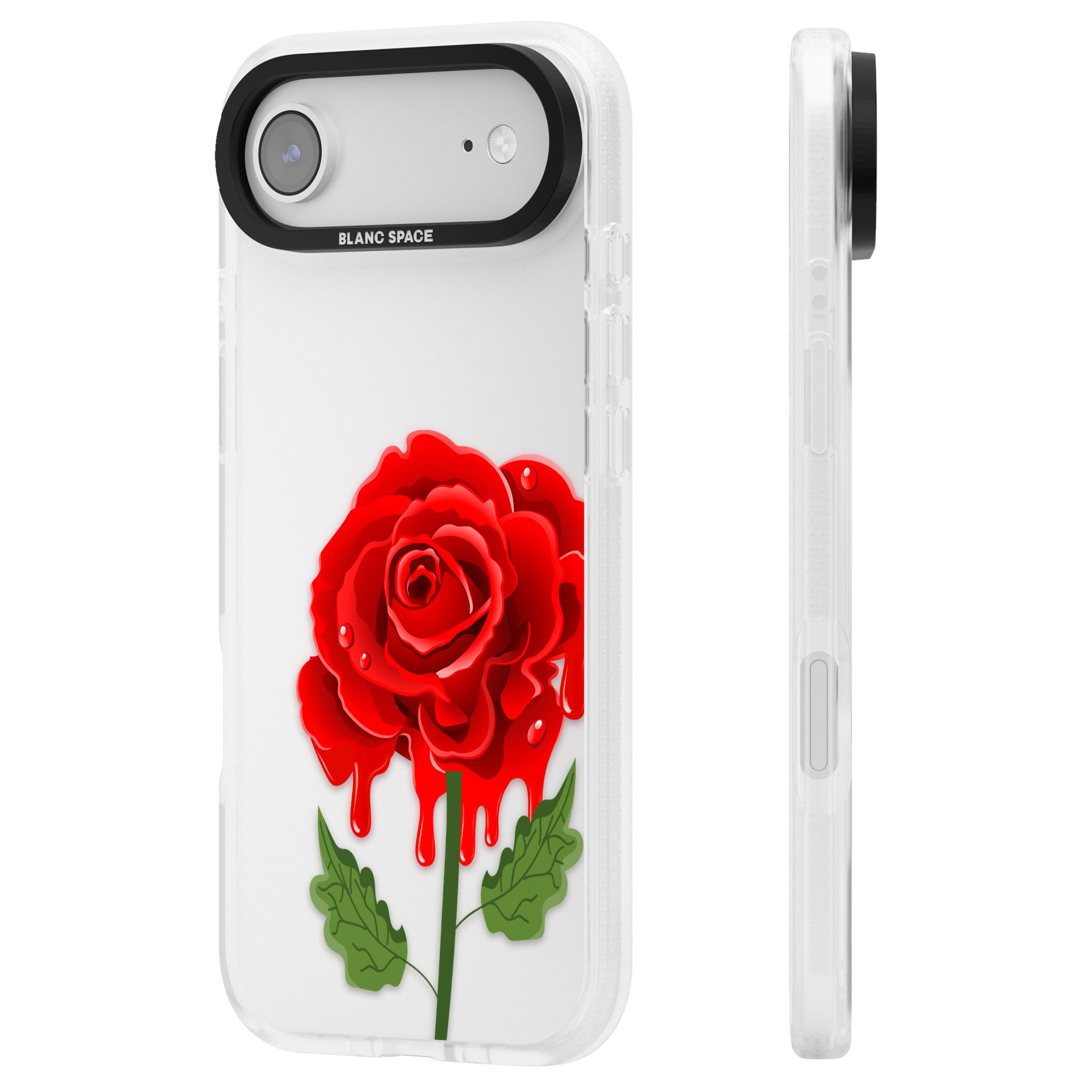 Melting Rose iPhone 17 Air Impact Air Clear Phone Case Side Profile