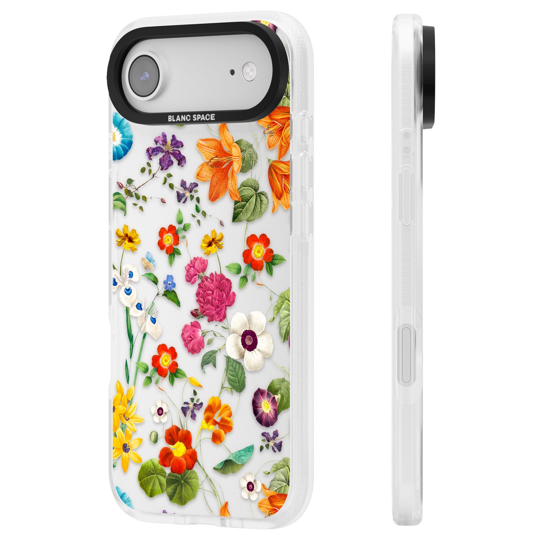 Whimsical Wildflowers iPhone 17 Air Impact Air Clear Phone Case Side Profile