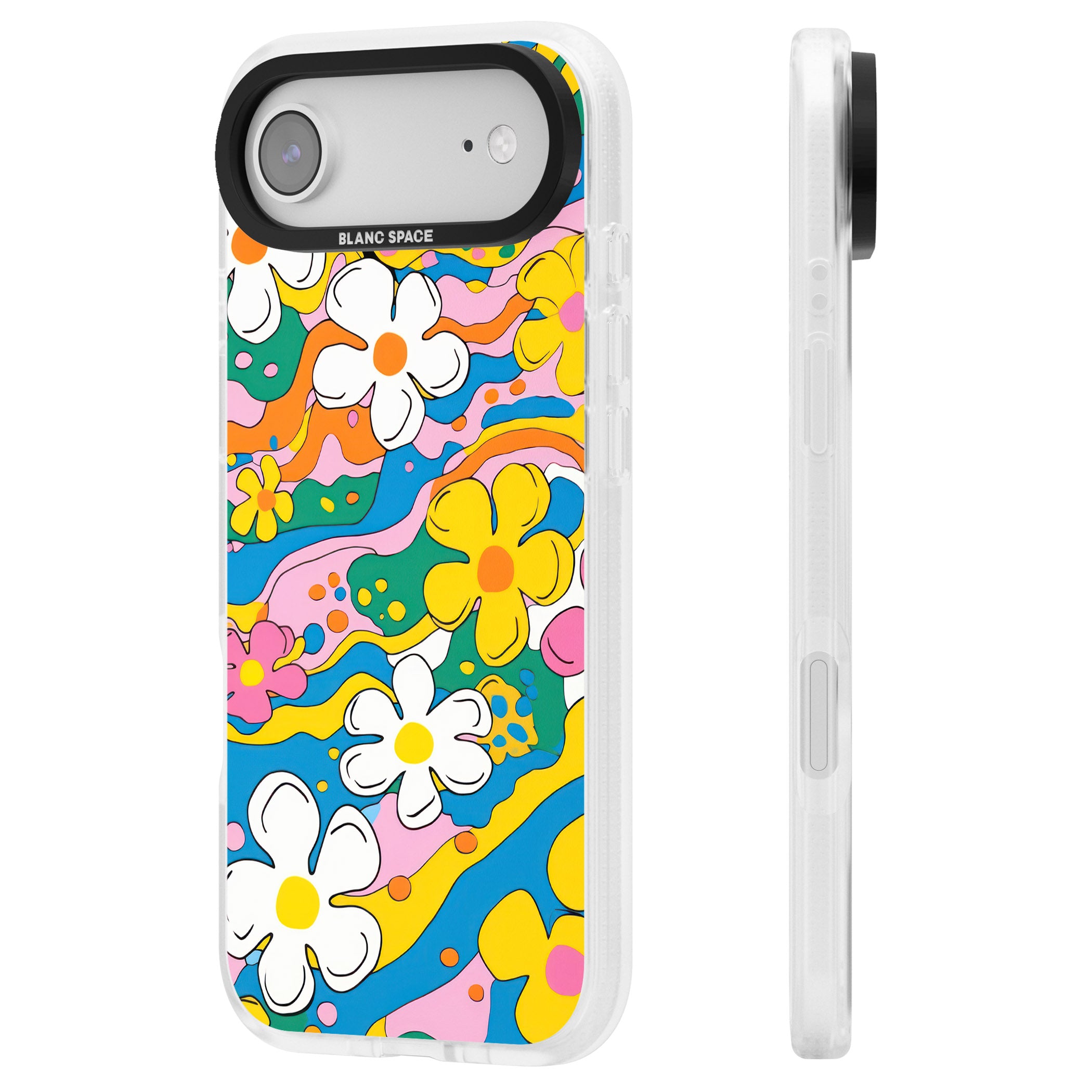 Vibrant Bloom iPhone 17 Air Impact Air Clear Phone Case Side Profile