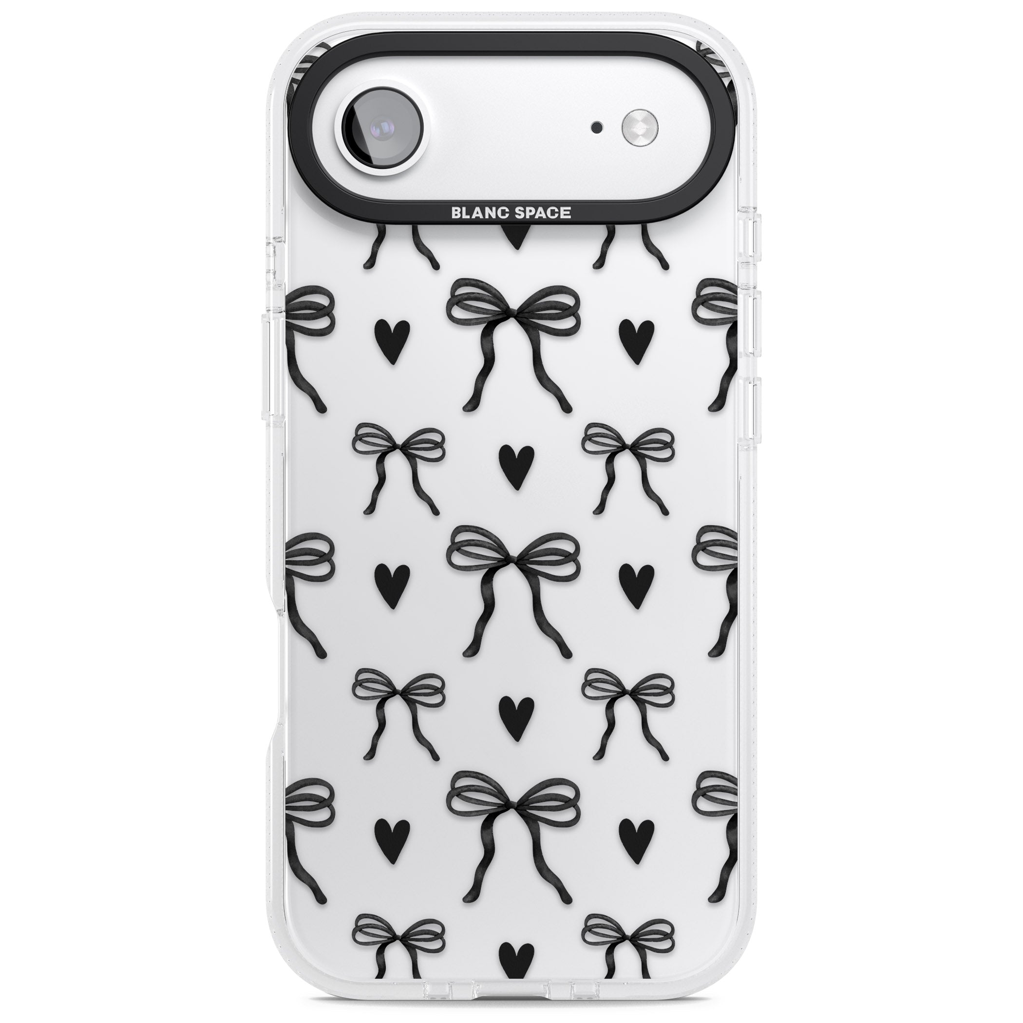 Black Bows & Hearts iPhone 17 Air Impact Air Clear Phone Case