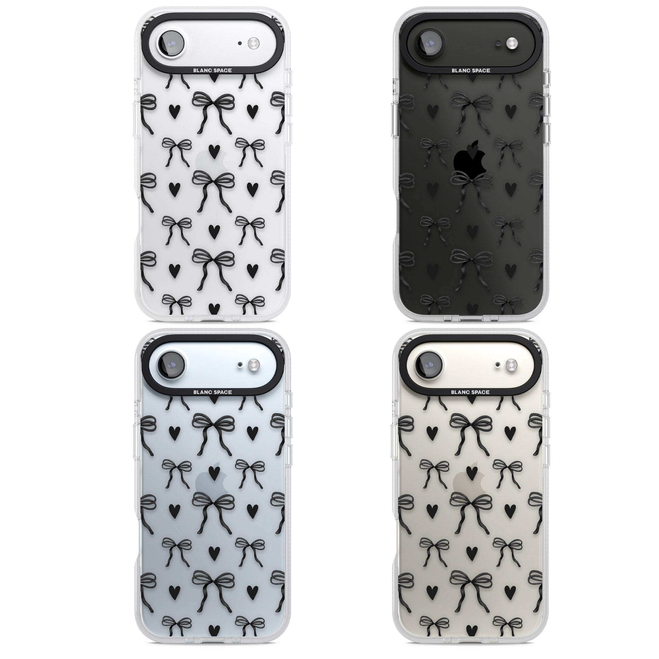 Black Bows & Hearts iPhone 17 Air Impact Air Clear Phone Case APT Impact Protection