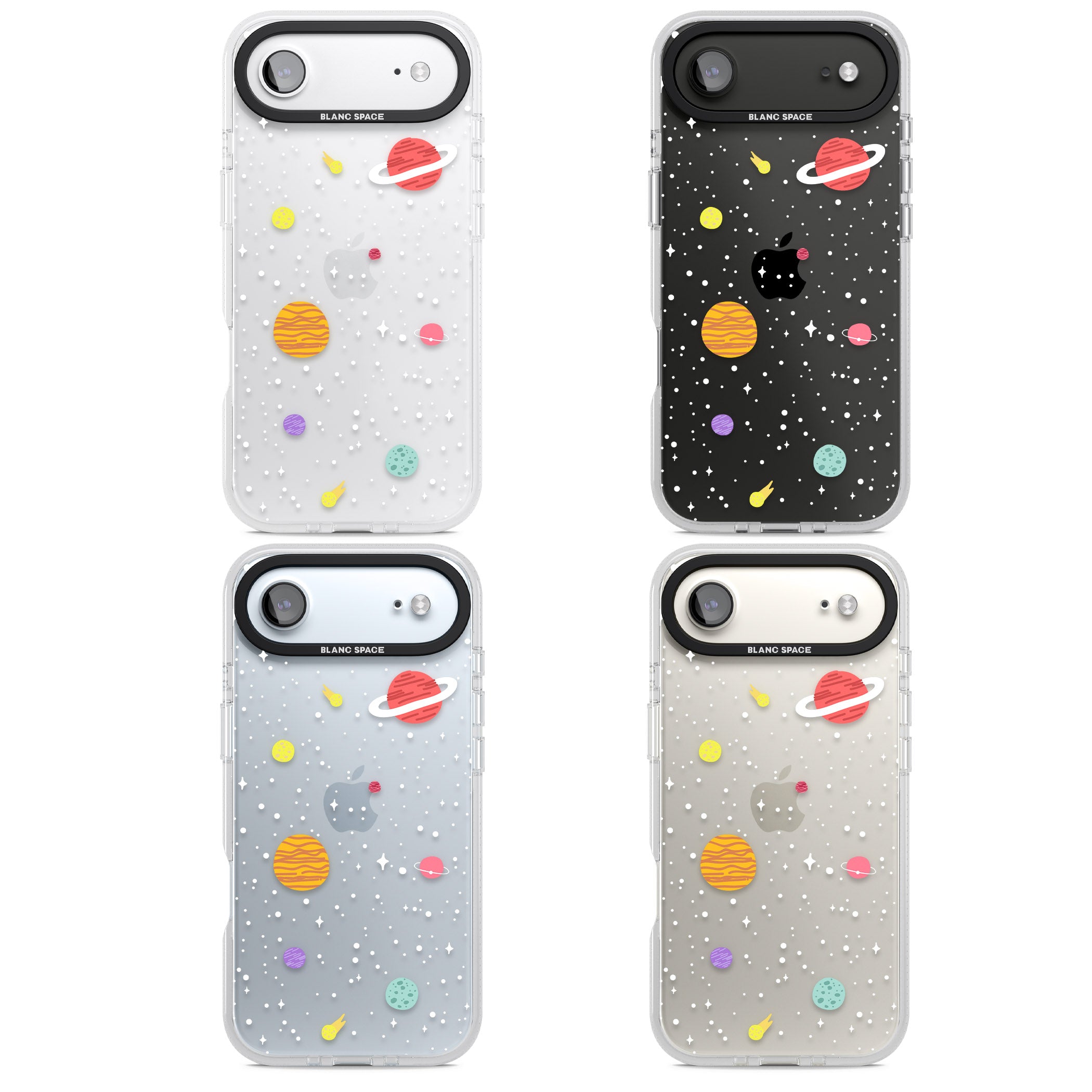 Cute Cartoon Planets (Clear) iPhone 17 Air Impact Air Clear Phone Case APT Impact Protection
