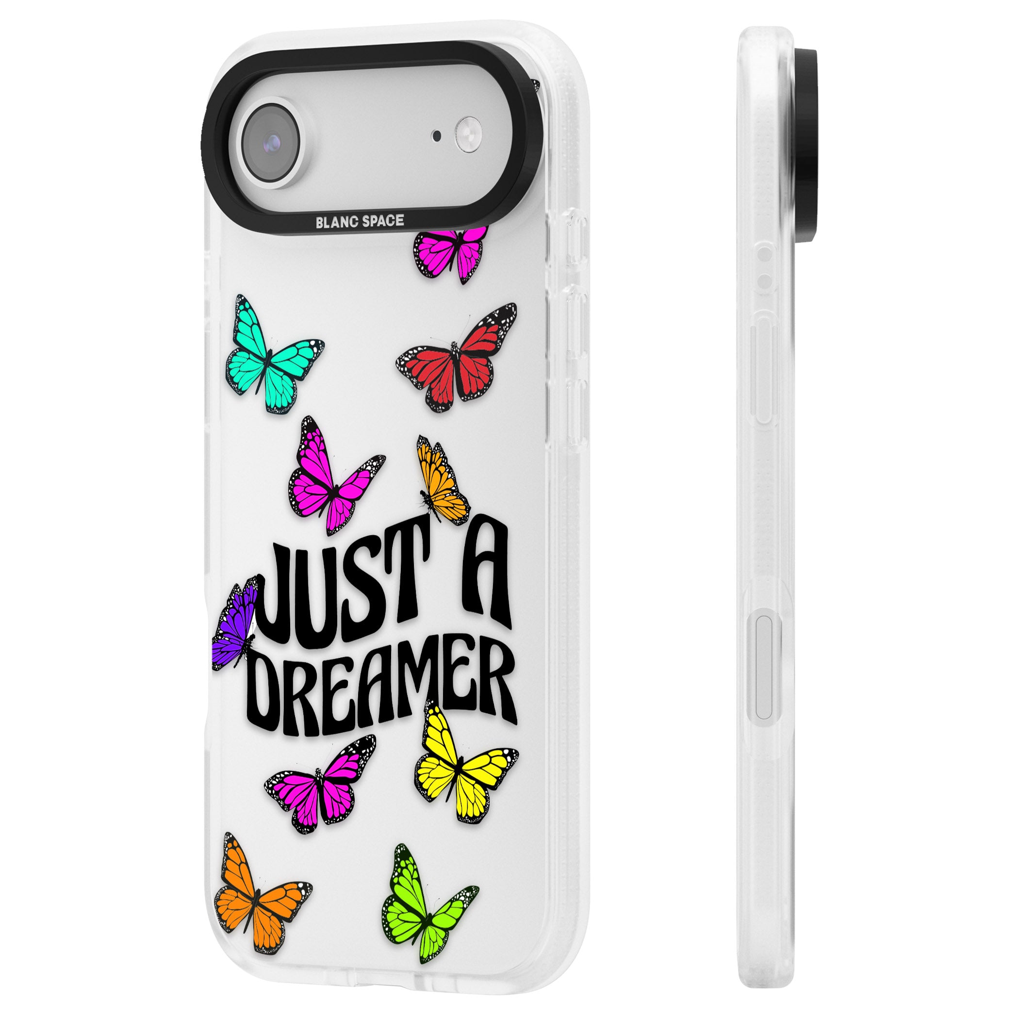 Just A Dreamer Butterfly iPhone 17 Air Impact Air Clear Phone Case Side Profile