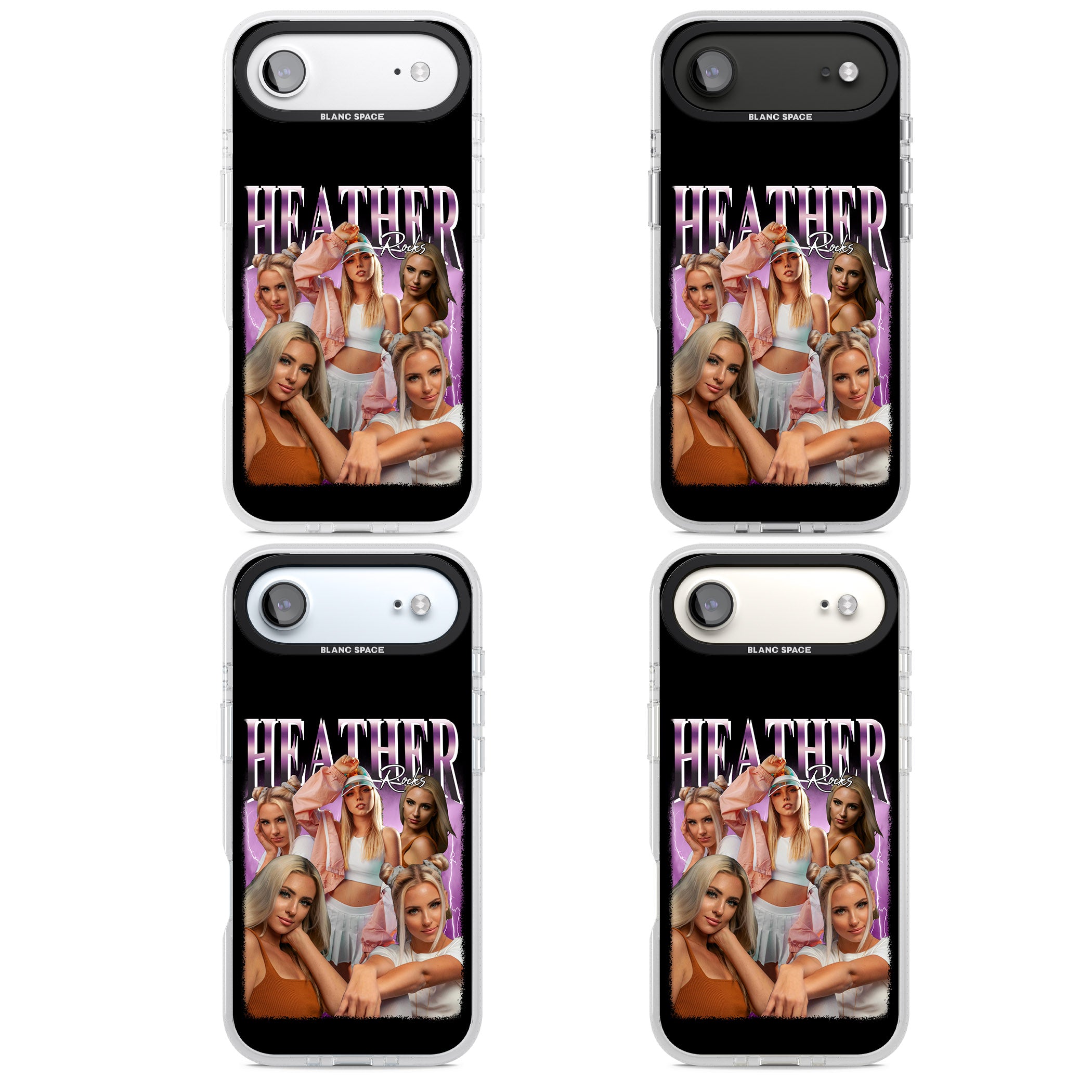 Personalised Airbrush Name & Photo Collage (Pink) iPhone 17 Air Impact Air Clear Phone Case APT Impact Protection