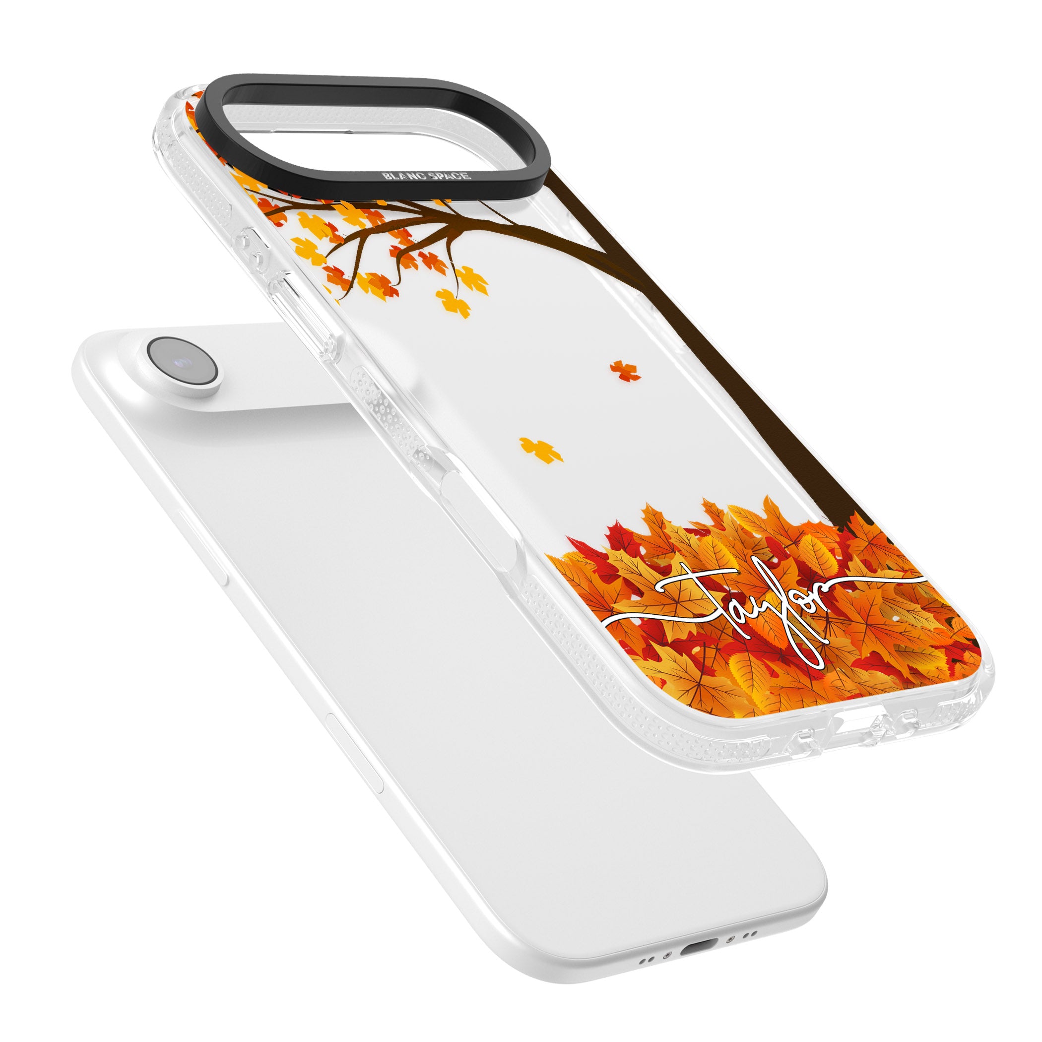 Personalised Autumn Leaves iPhone 17 Air Impact Air Clear Phone Case Colours