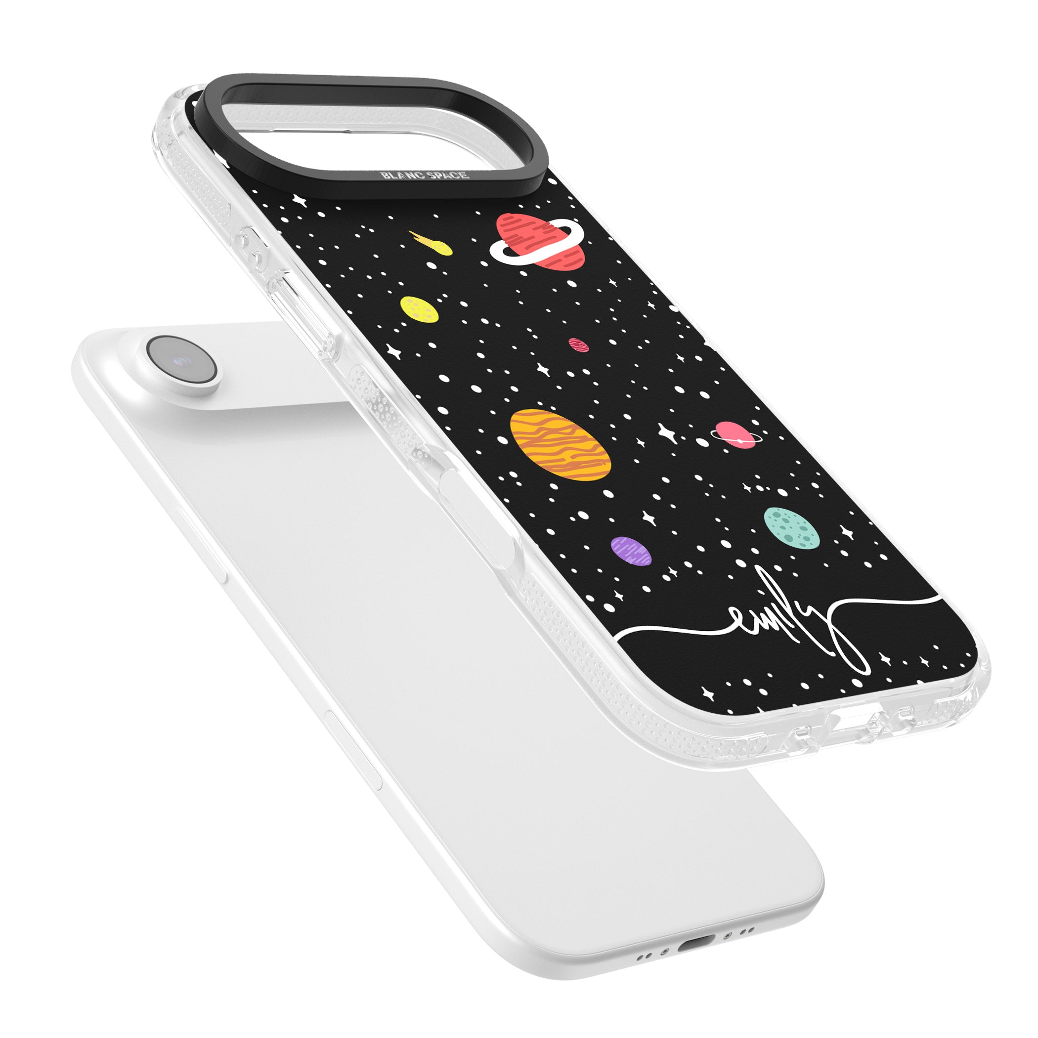 Personalised Cute Cartoon Planet iPhone 17 Air Impact Air Clear Phone Case Colours