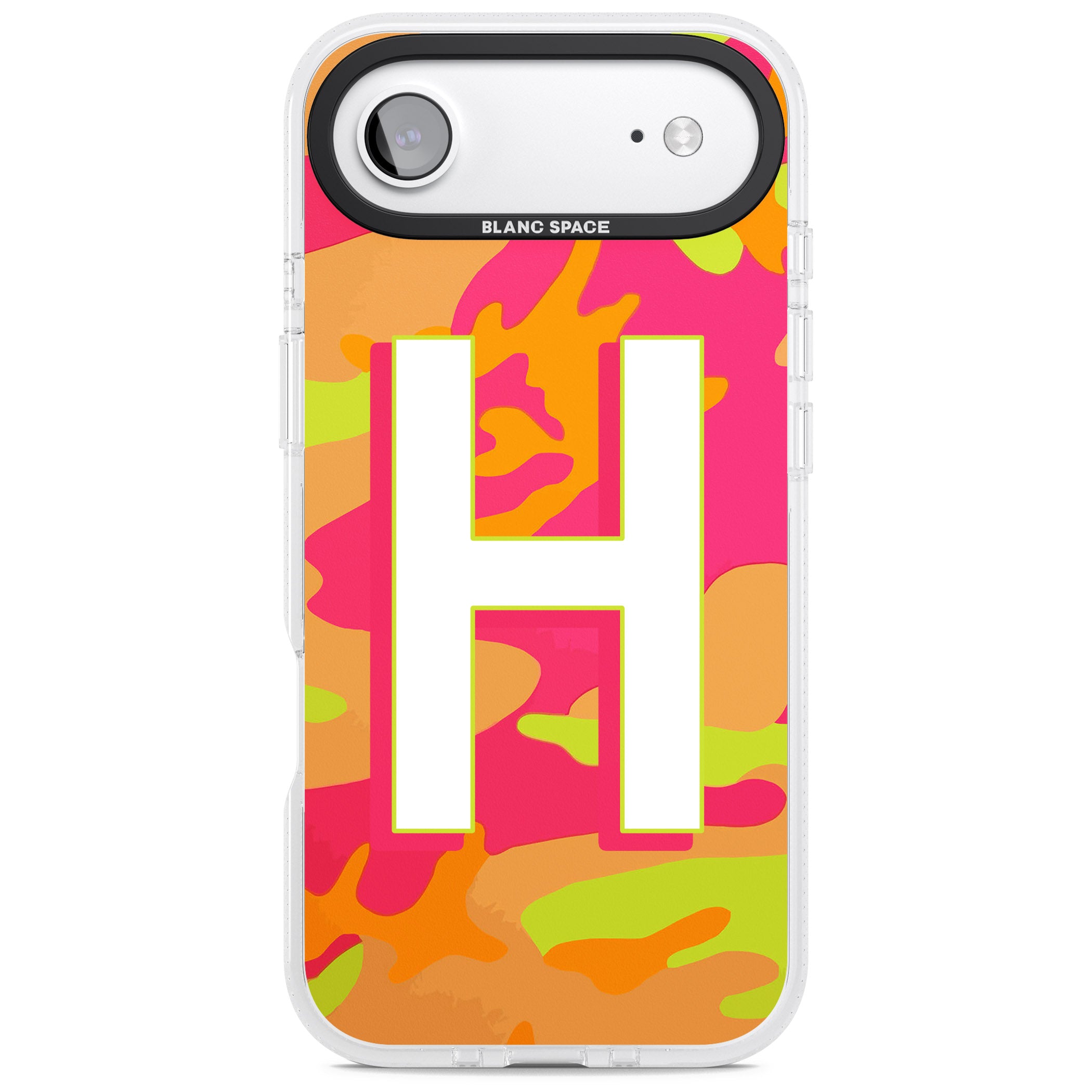 Personalised Neon Camo iPhone 17 Air Impact Air Clear Phone Case