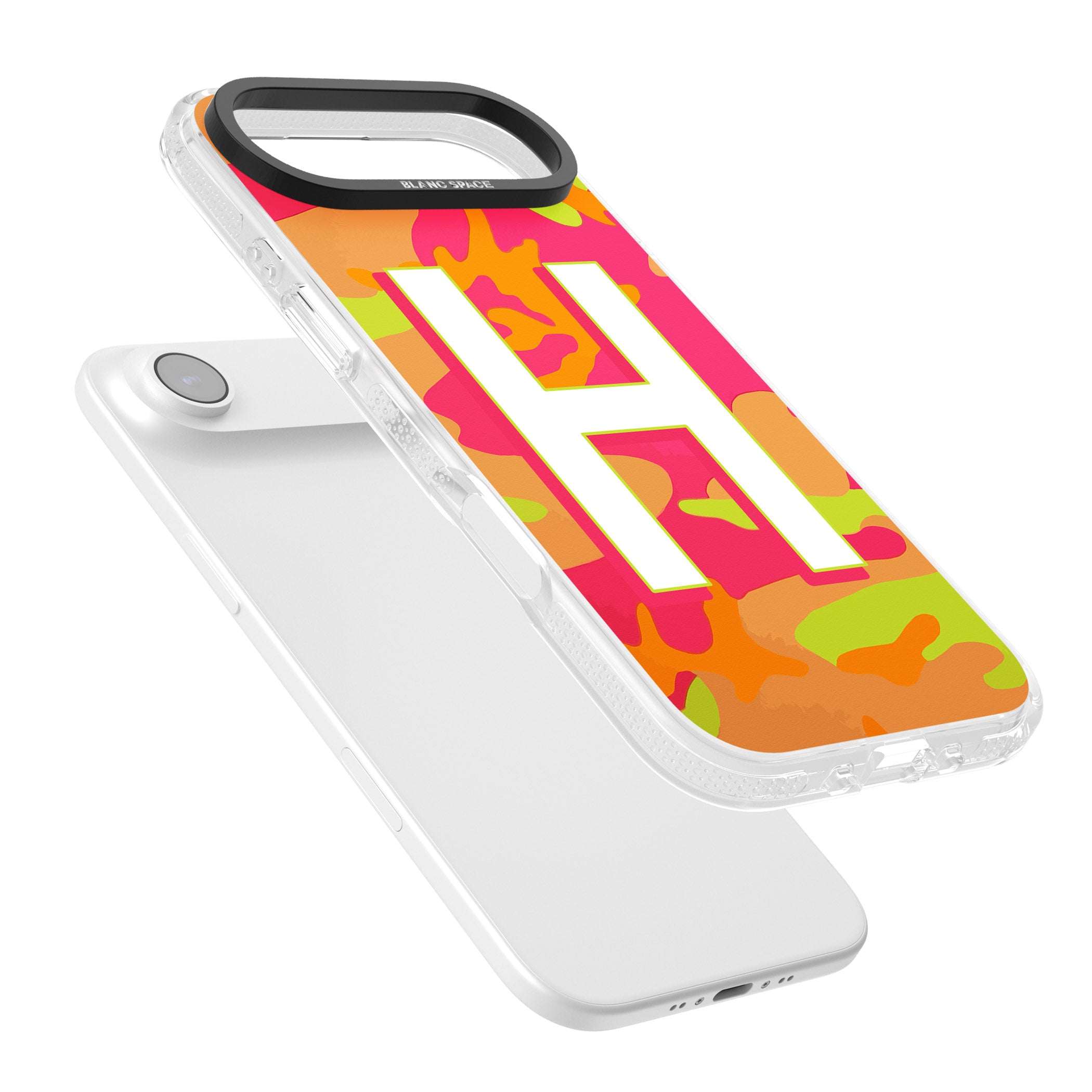 Personalised Neon Camo iPhone 17 Air Impact Air Clear Phone Case Colours