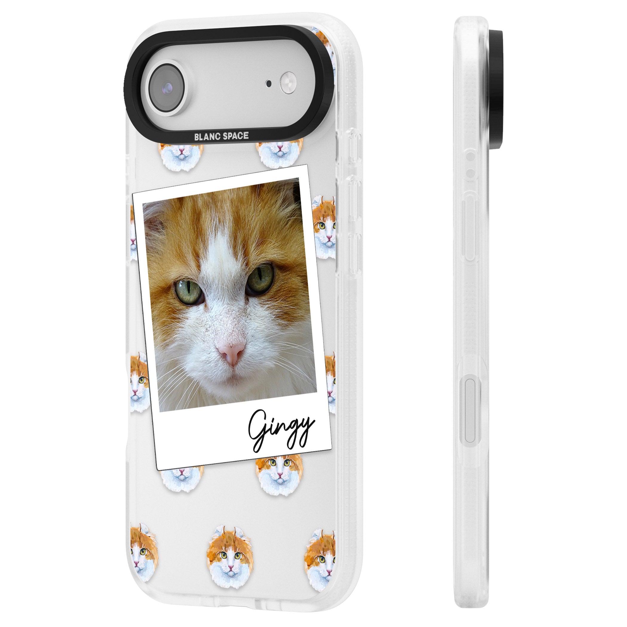 Personalised American Curl Photo iPhone 17 Air Impact Air Clear Phone Case Side Profile