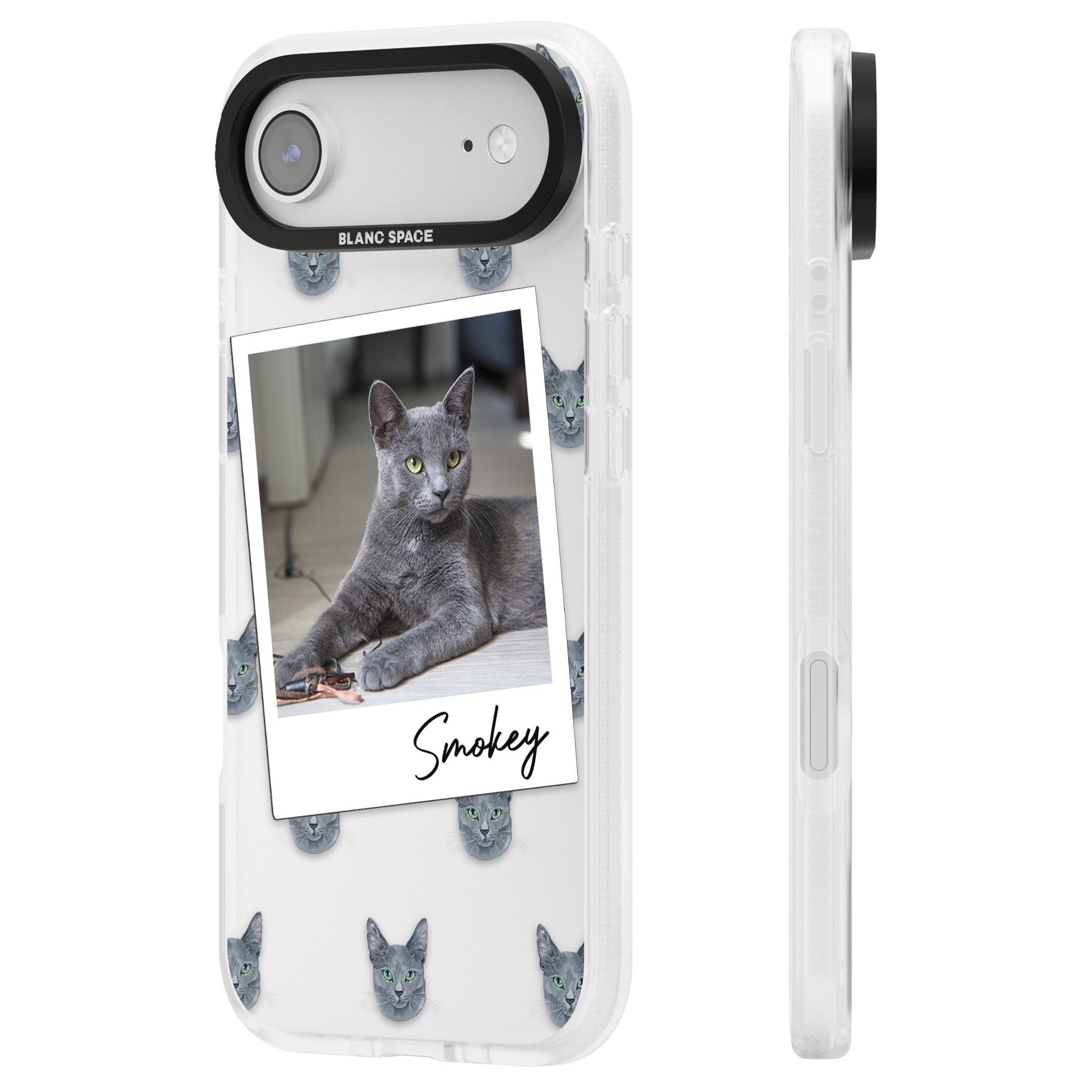 Personalised Korat Cat Photo iPhone 17 Air Impact Air Clear Phone Case Side Profile