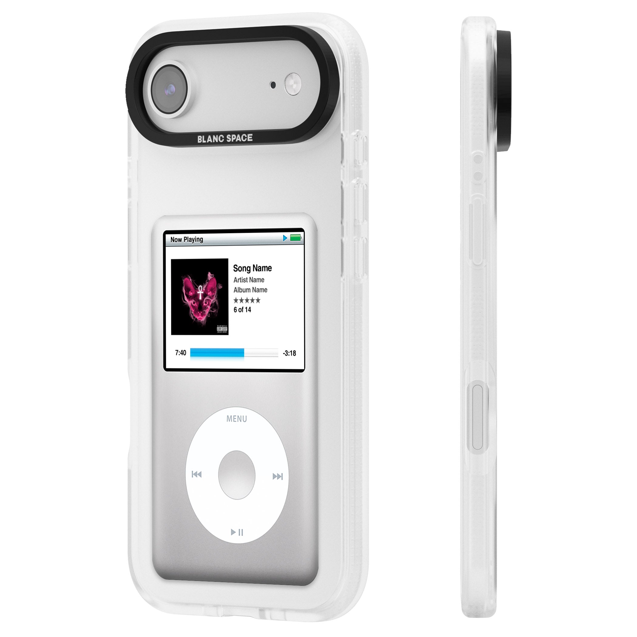 Personalised Classic Ipod iPhone 17 Air Impact Air Clear Phone Case Side Profile