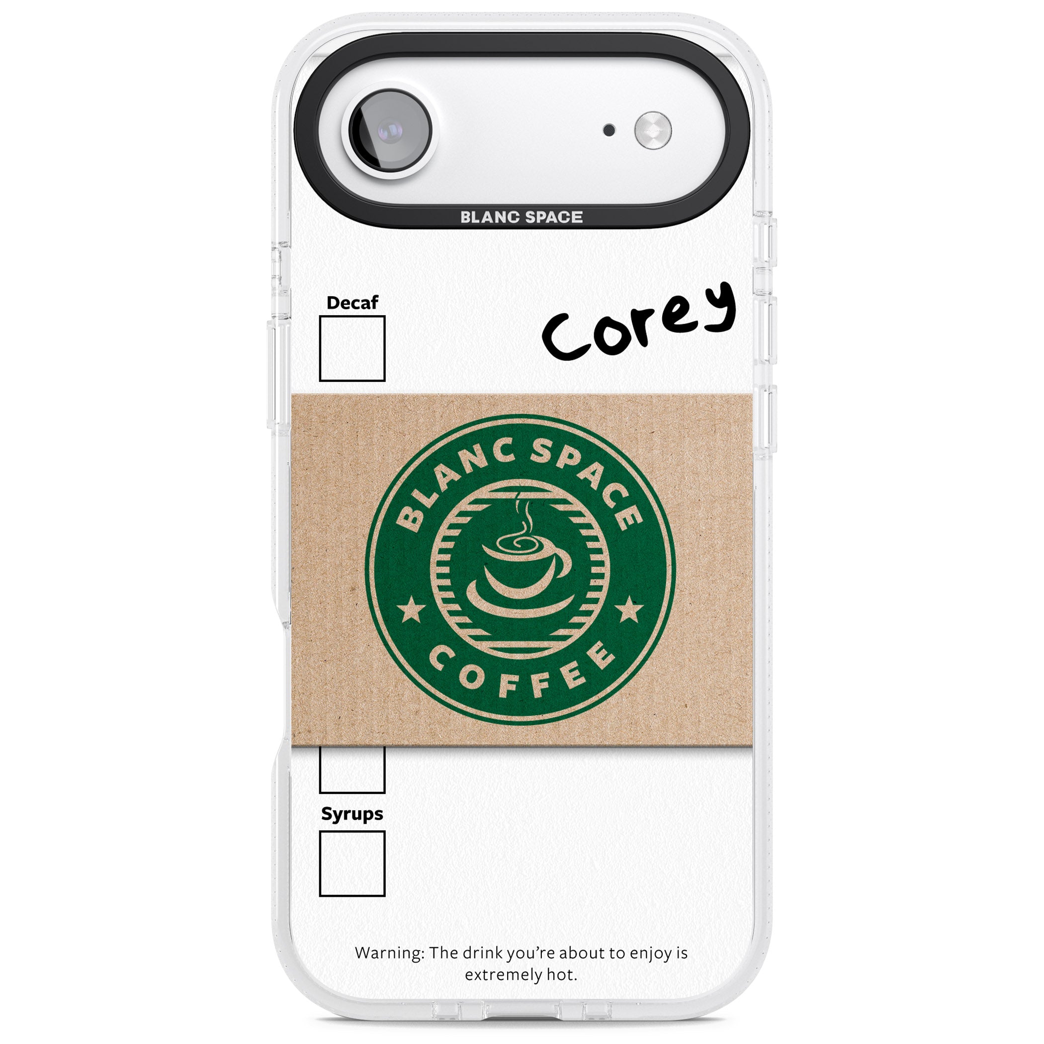 Personalised Coffee Cup iPhone 17 Air Impact Air Clear Phone Case