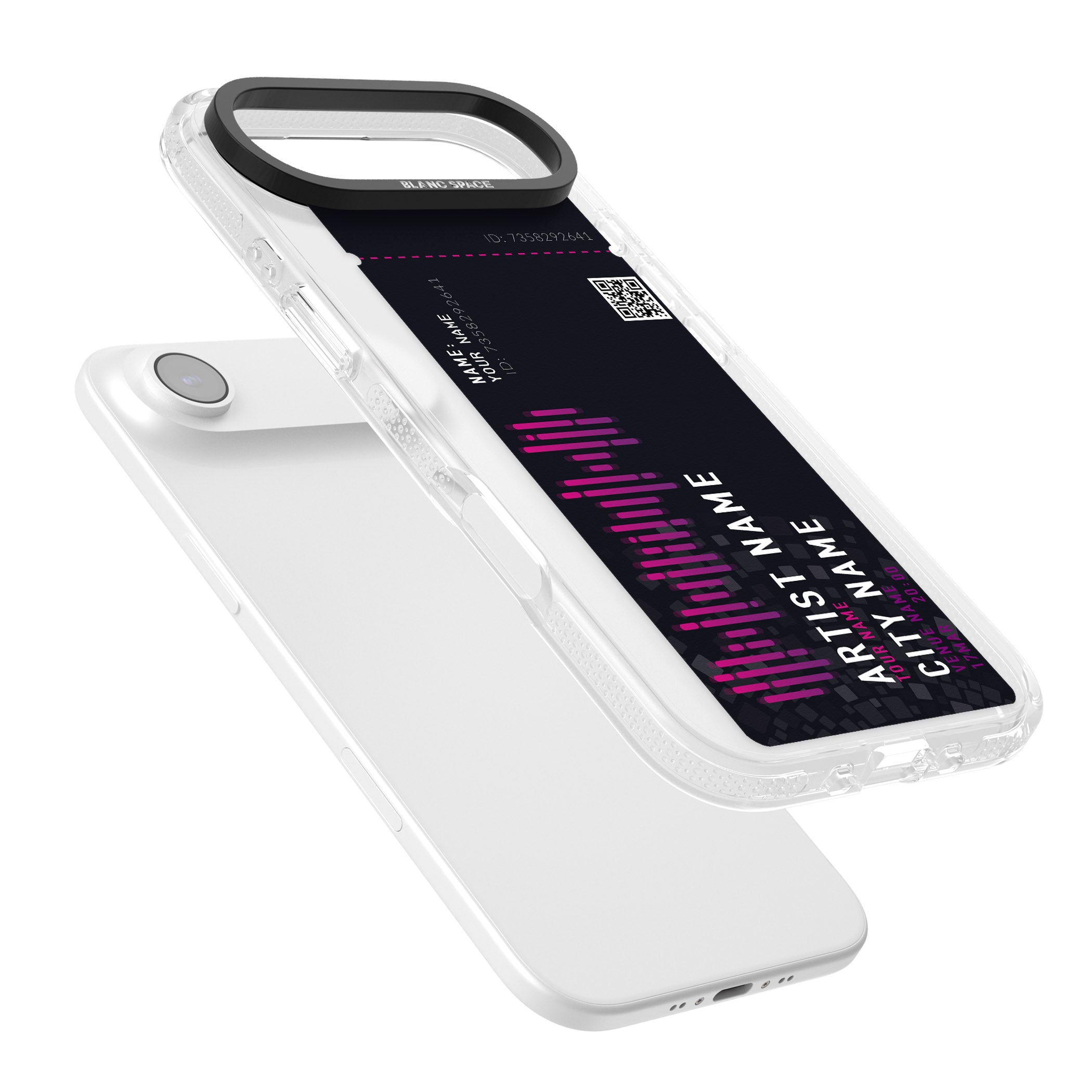 Personalised Concert Ticket iPhone 17 Air Impact Air Clear Phone Case Colours