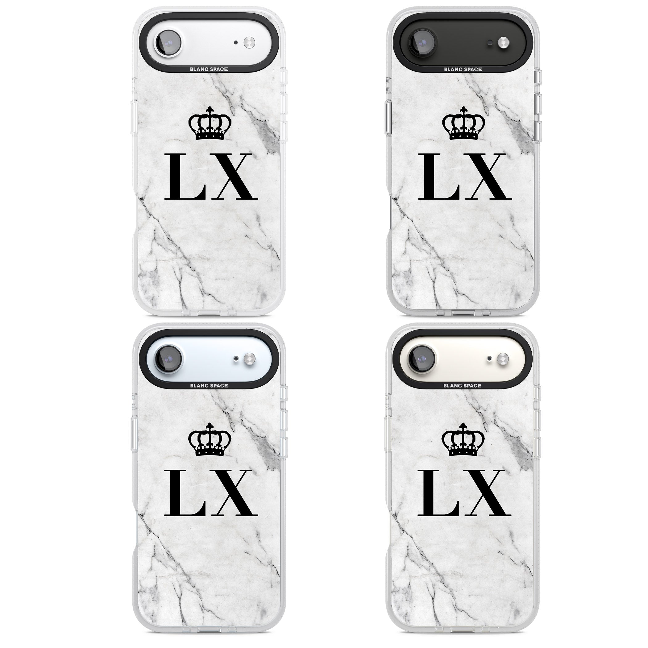 Personalised Initial Crown Marble iPhone 17 Air Impact Air Clear Phone Case APT Impact Protection
