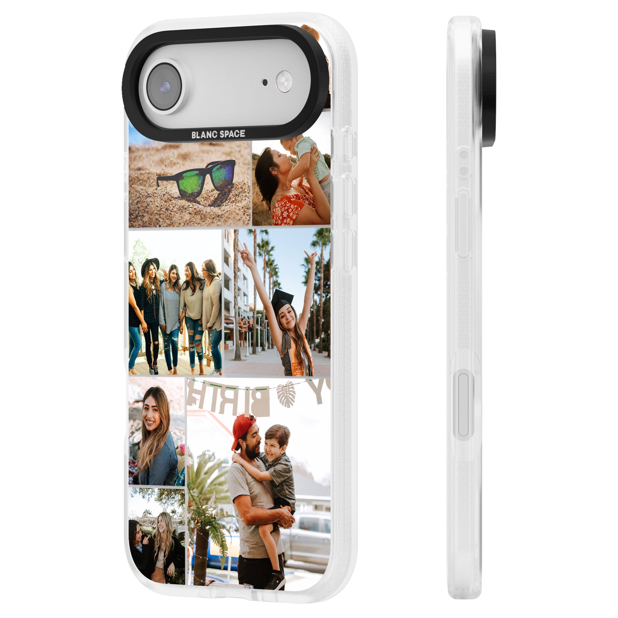 Personalised Photo Grid iPhone 17 Air Impact Air Clear Phone Case Side Profile