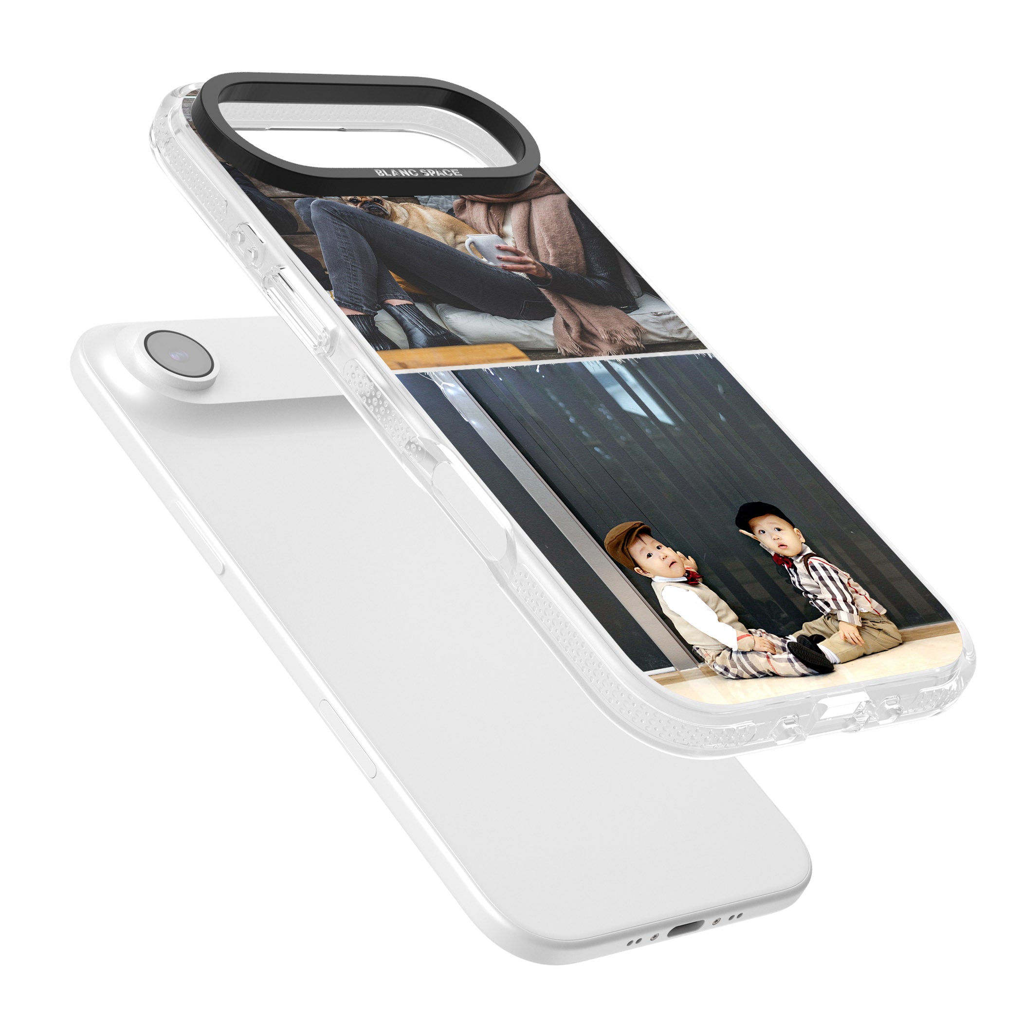 Personalised 2 Photo Grid iPhone 17 Air Impact Air Clear Phone Case Colours