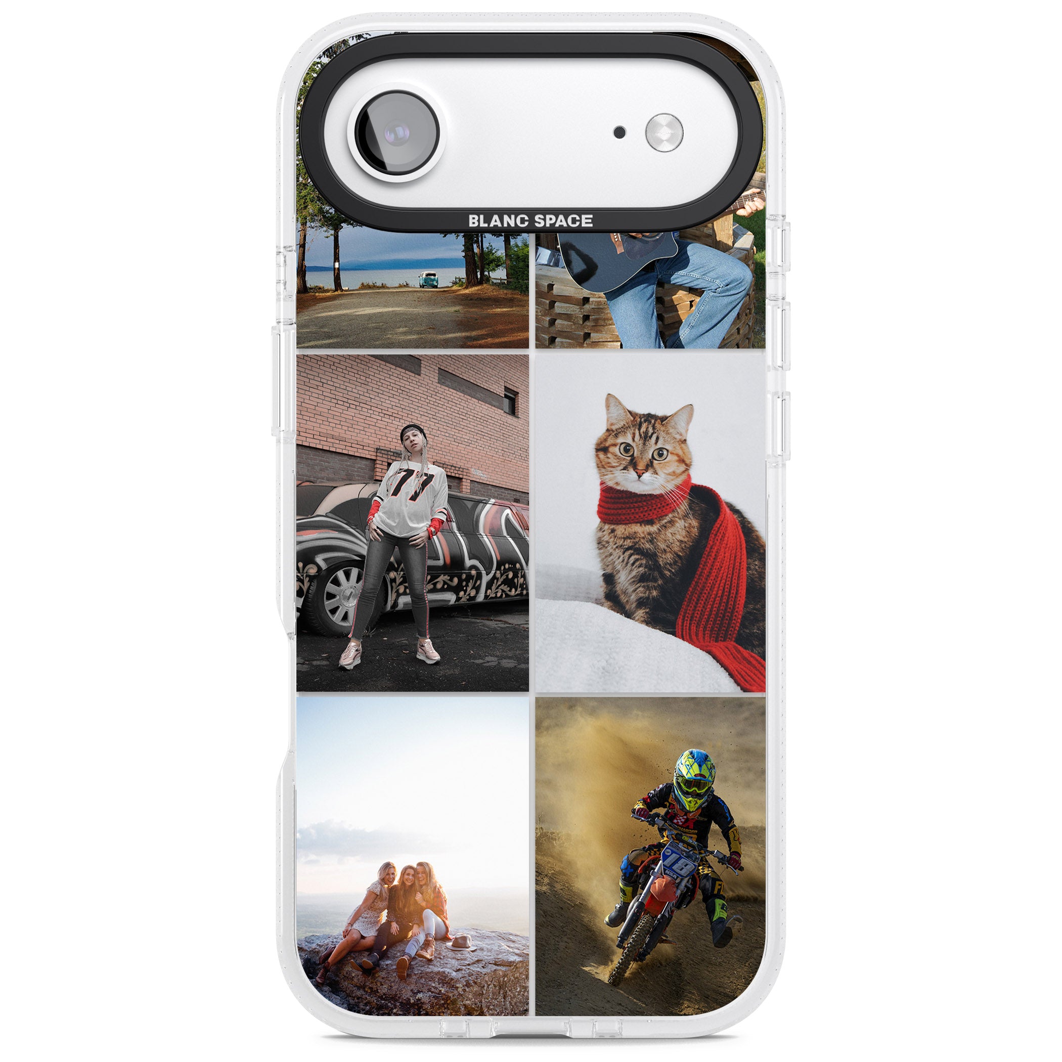 Personalised 6 Photo Grid iPhone 17 Air Impact Air Clear Phone Case