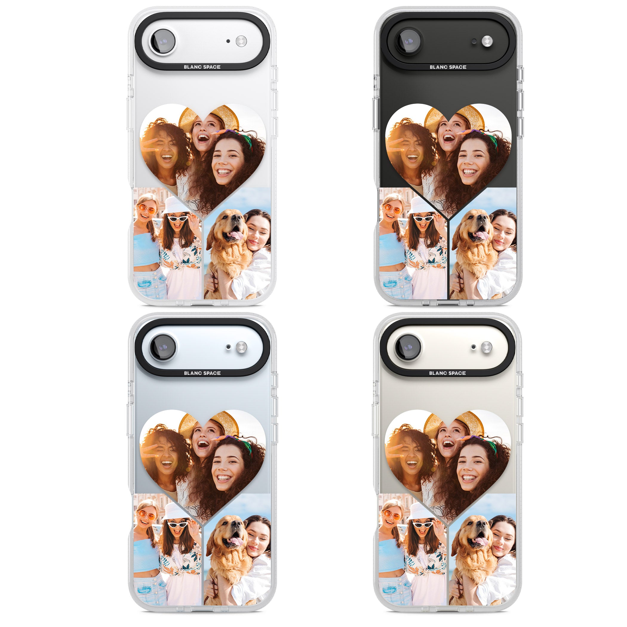 Personalised Heart Photo iPhone 17 Air Impact Air Clear Phone Case APT Impact Protection