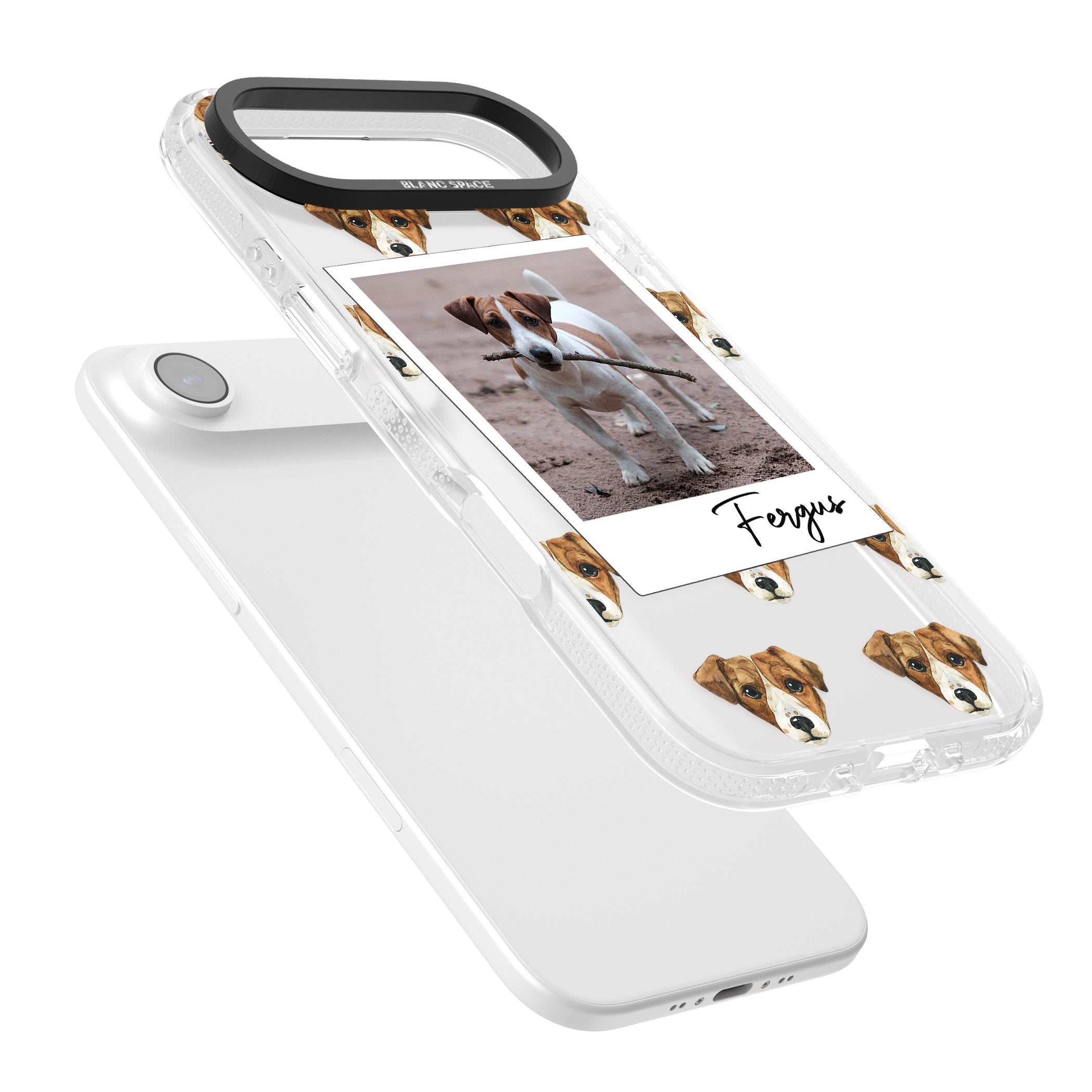 Personalised Jack Russell Instant Camera Photo iPhone 17 Air Impact Air Clear Phone Case Colours