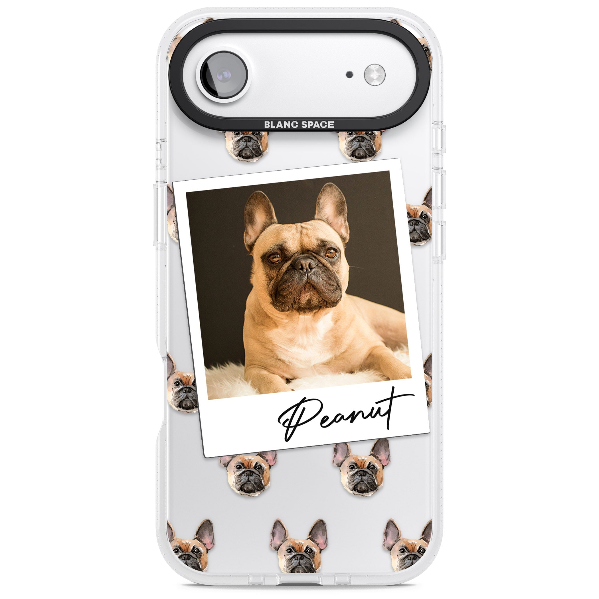 Personalised Tan French Bulldog Instant Camera Photo iPhone 17 Air Impact Air Clear Phone Case