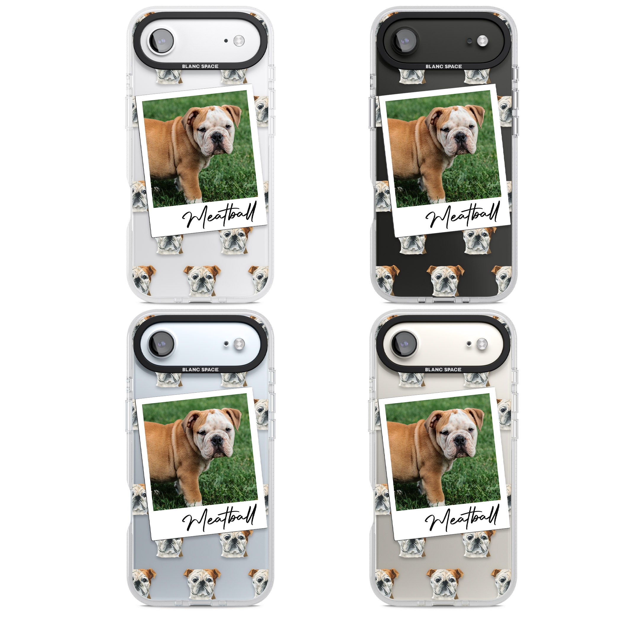 Personalised English Bulldog Instant Camera Photo iPhone 17 Air Impact Air Clear Phone Case APT Impact Protection