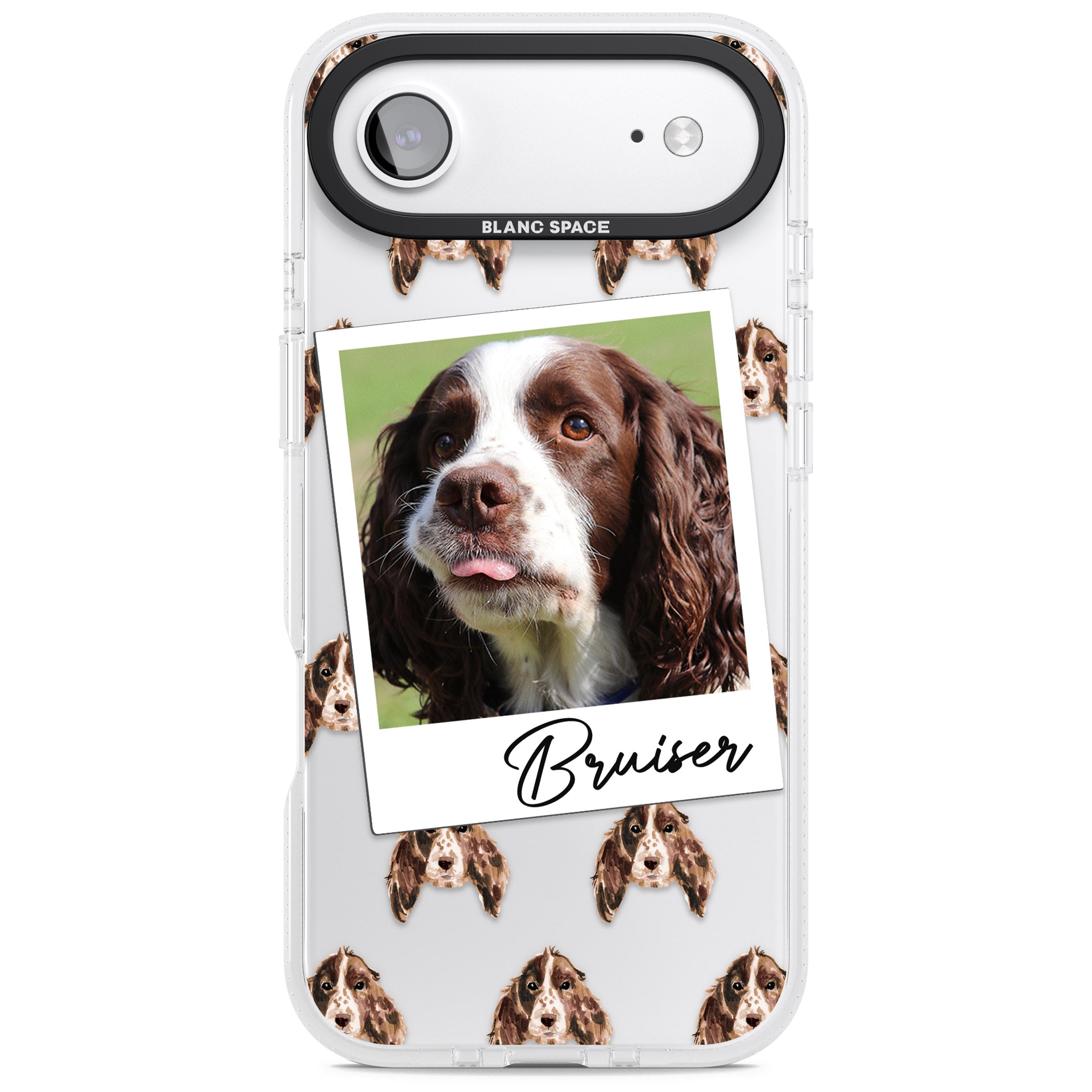 Personalised Springer Spaniel Instant Camera Photo iPhone 17 Air Impact Air Clear Phone Case