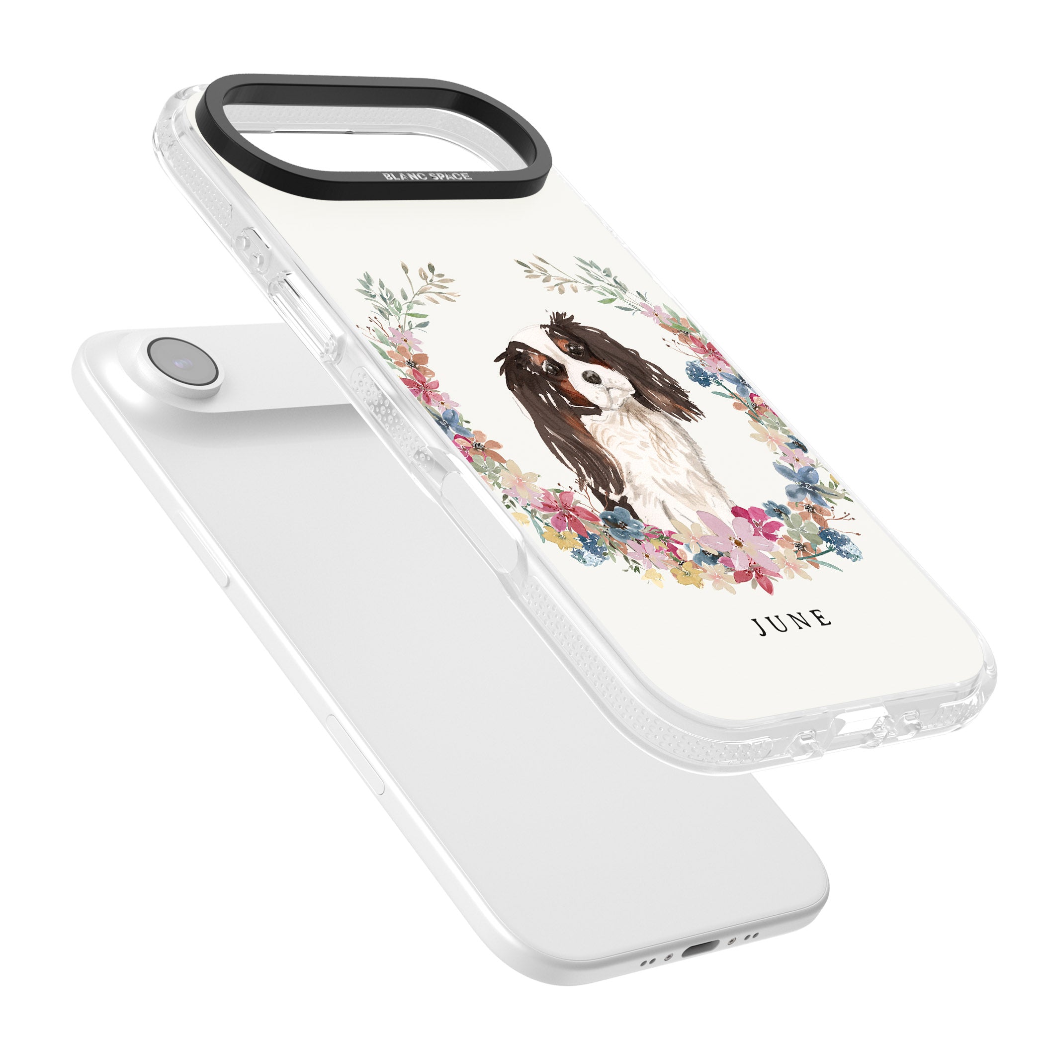 Personalised King Charles Floral Portrait iPhone 17 Air Impact Air Clear Phone Case Colours