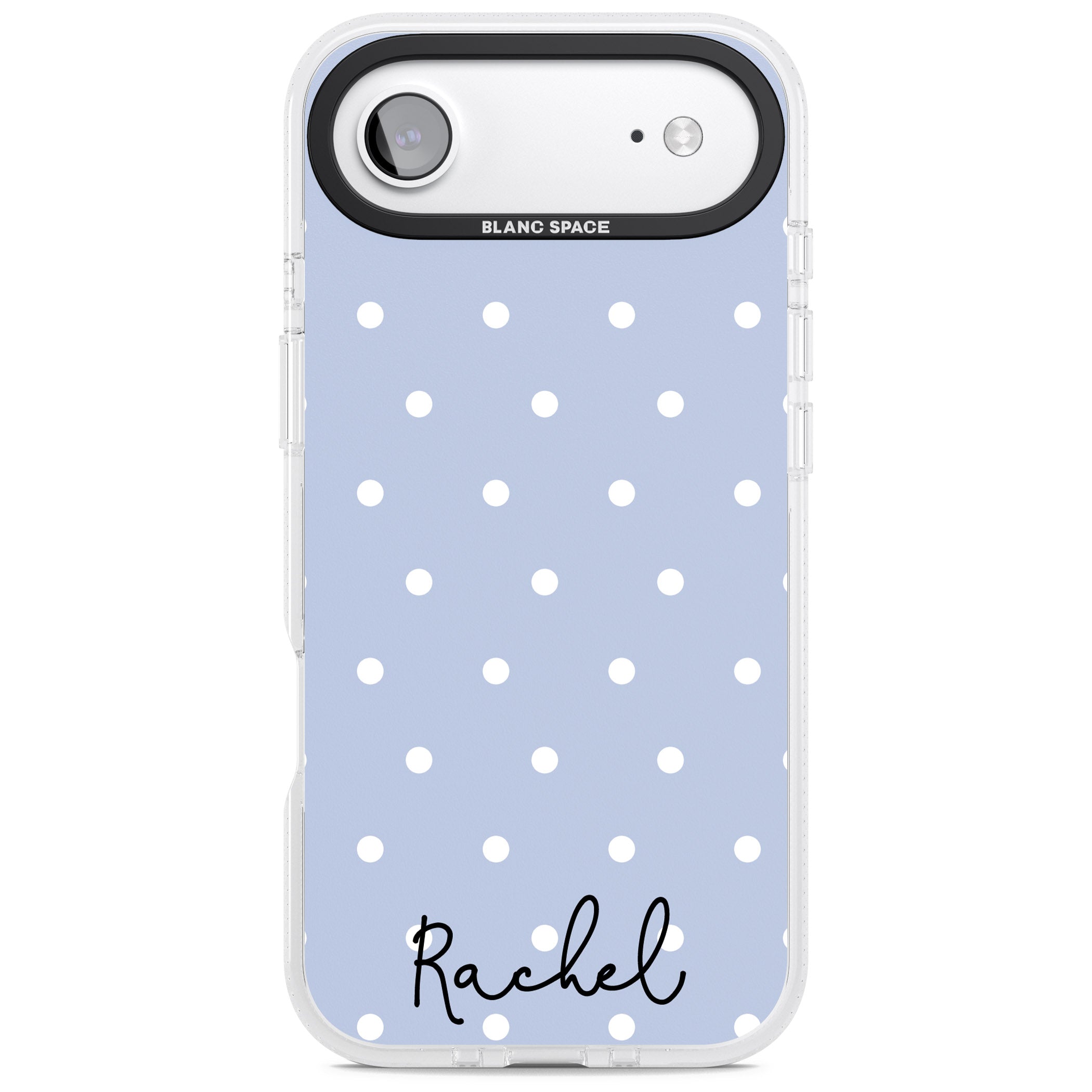 Personalised Simple Light Blue Dots iPhone 17 Air Impact Air Clear Phone Case