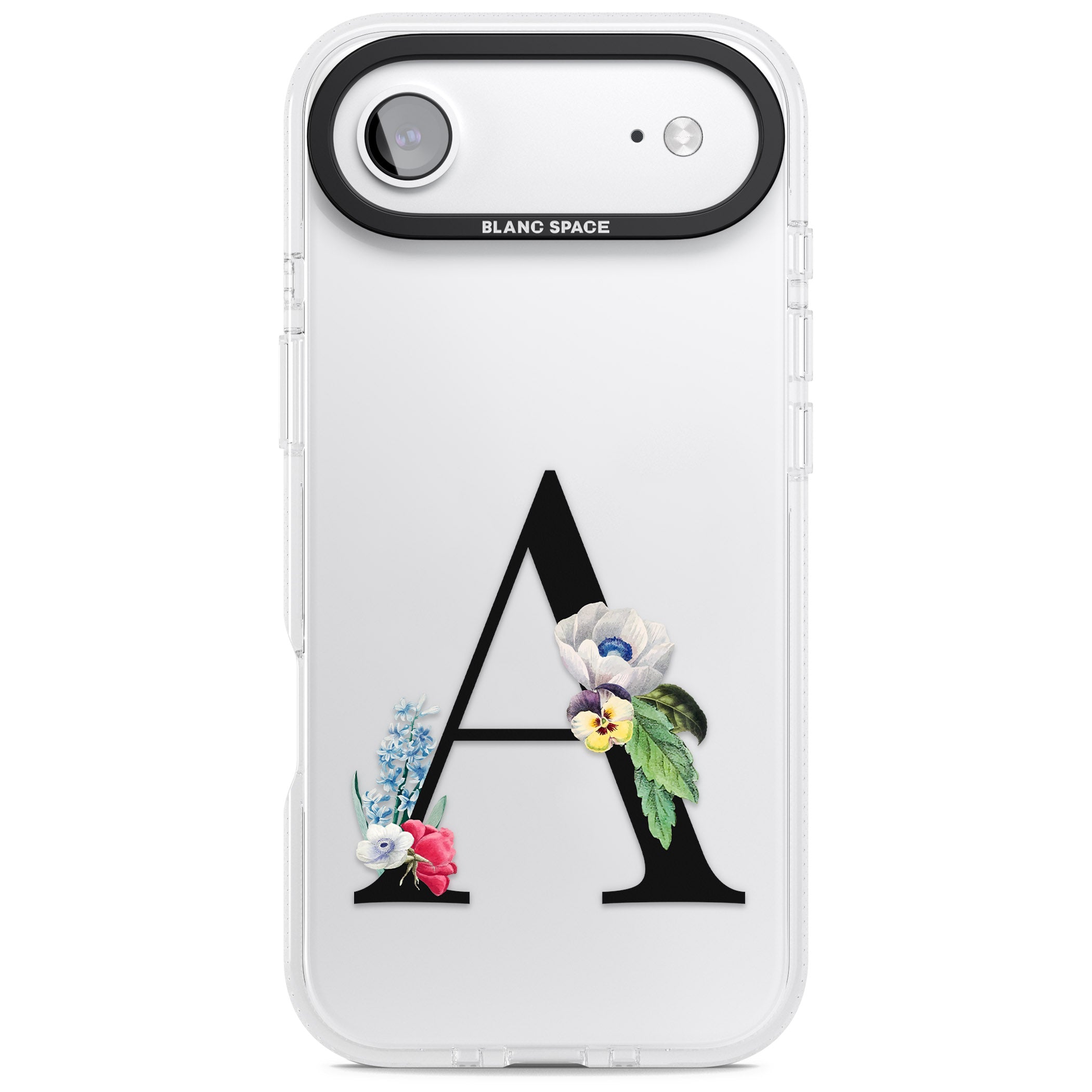 Personalised Floral Initial iPhone 17 Air Impact Air Clear Phone Case