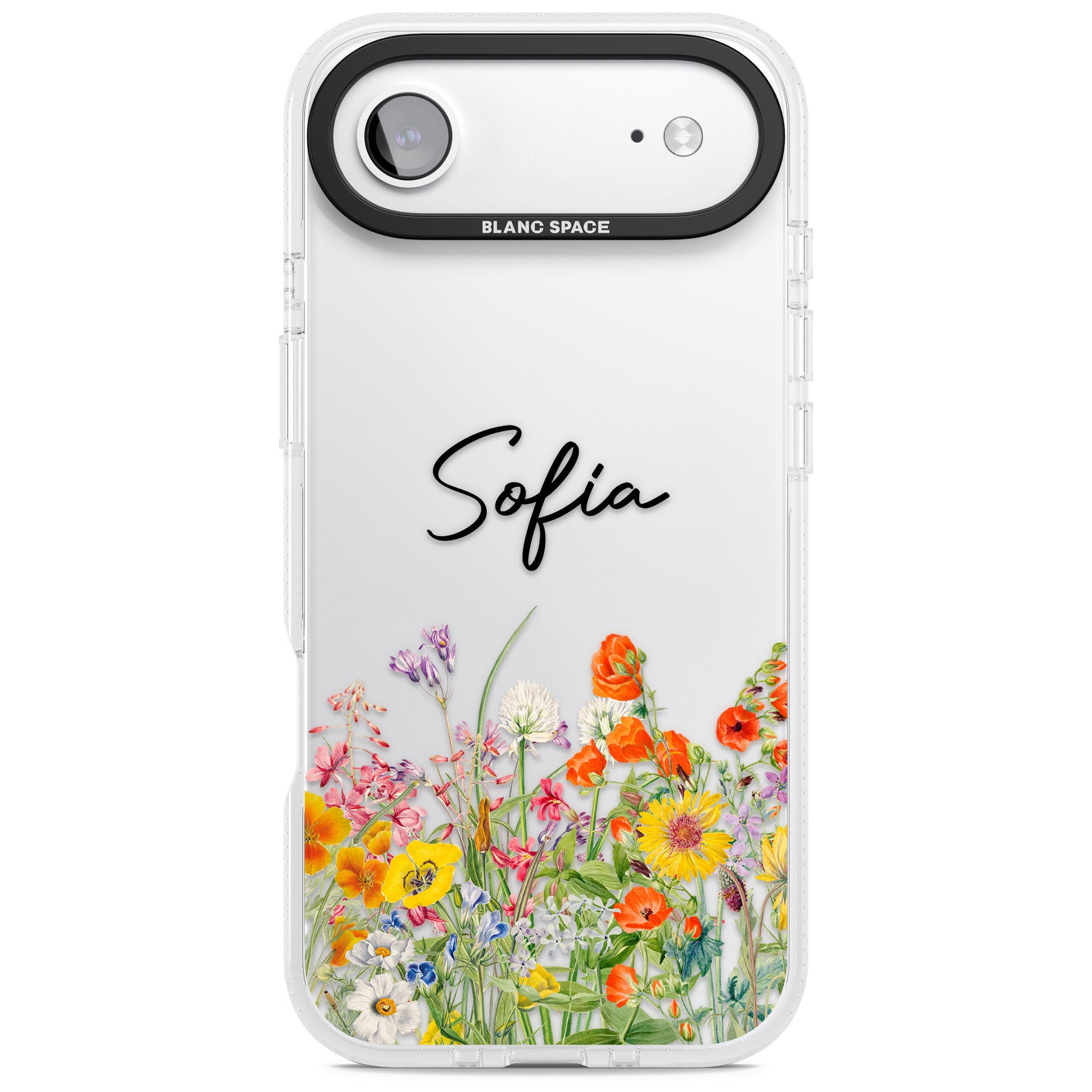 Personalised Summer Wildflowers iPhone 17 Air Impact Air Clear Phone Case