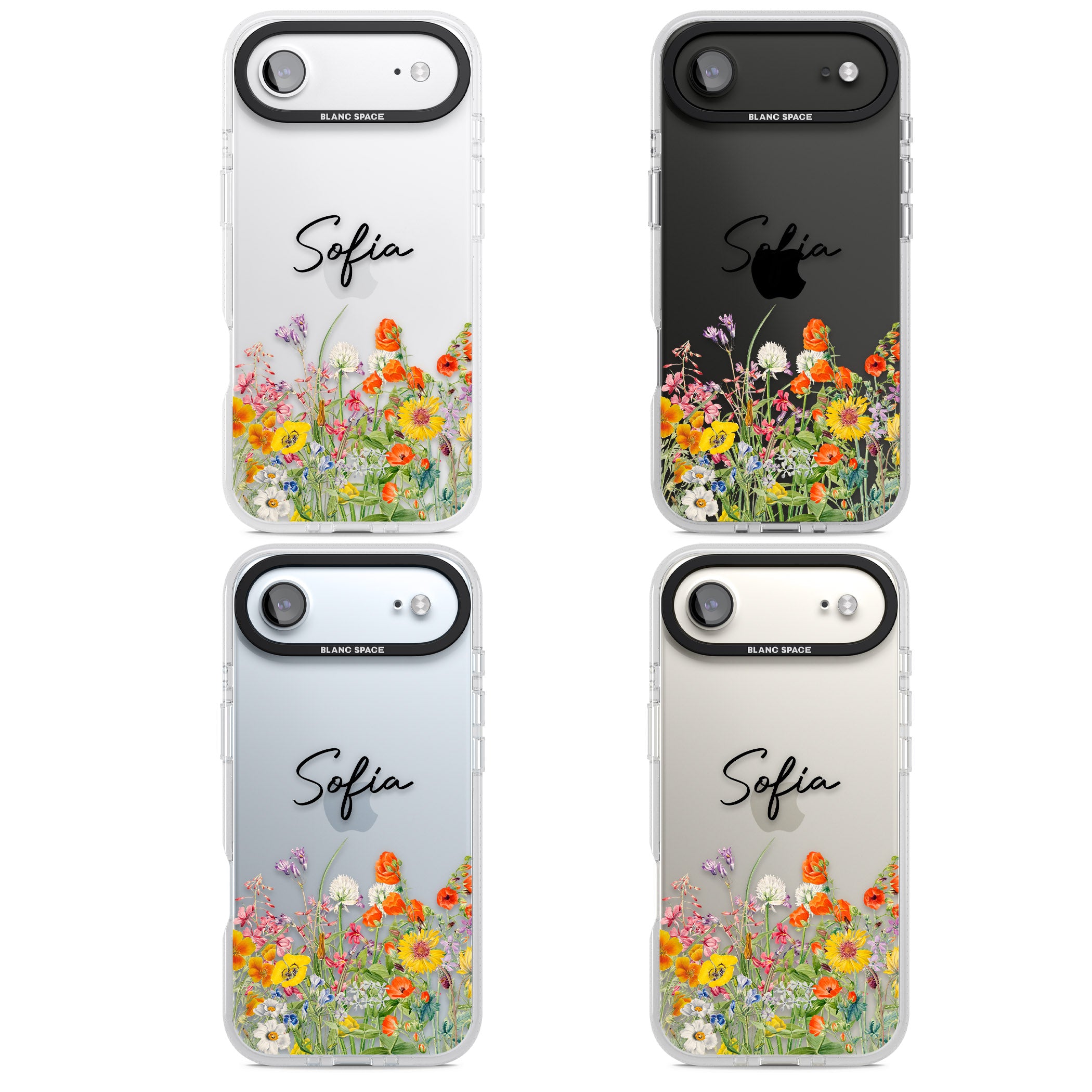 Personalised Summer Wildflowers iPhone 17 Air Impact Air Clear Phone Case APT Impact Protection