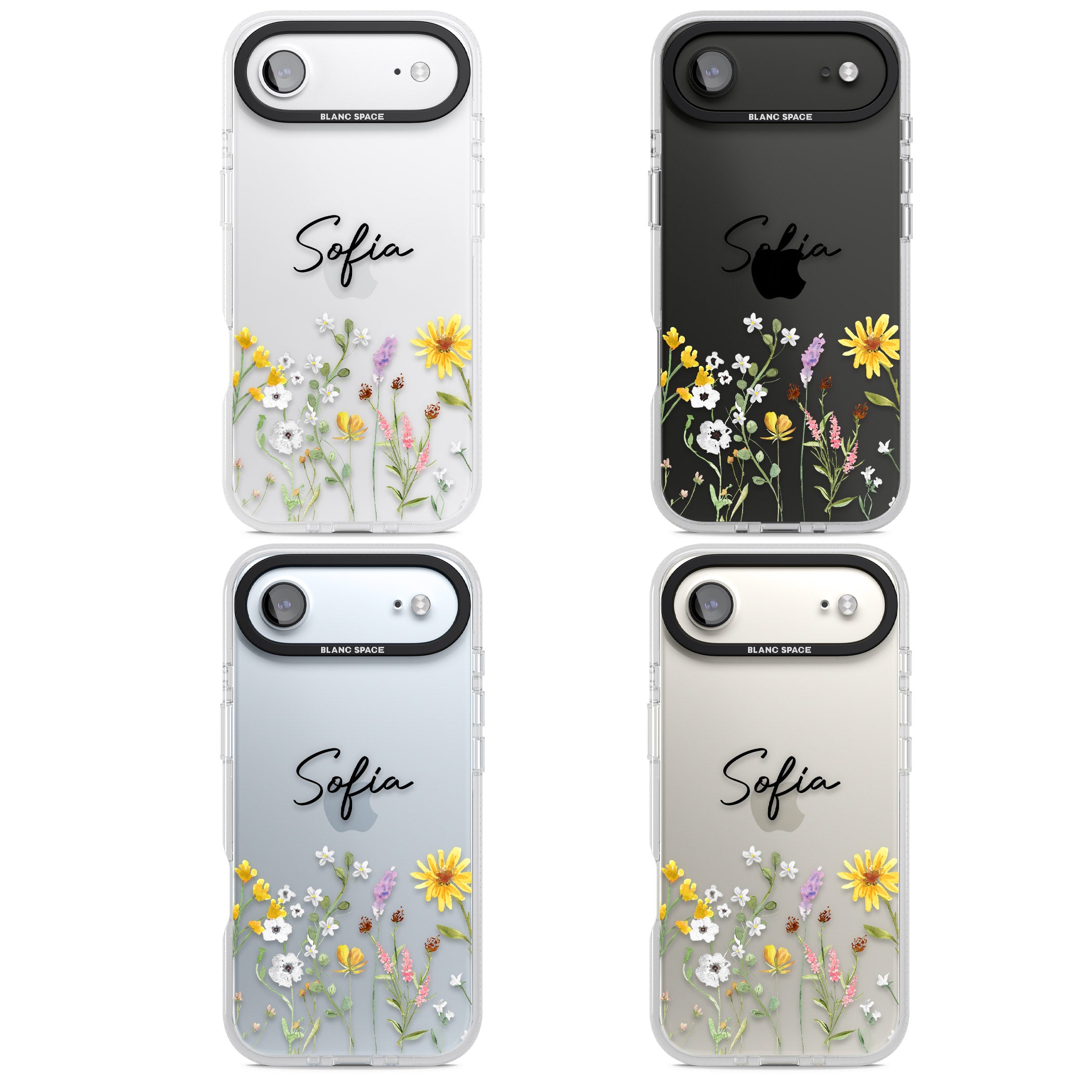Personalised April Wildfowers iPhone 17 Air Impact Air Clear Phone Case APT Impact Protection