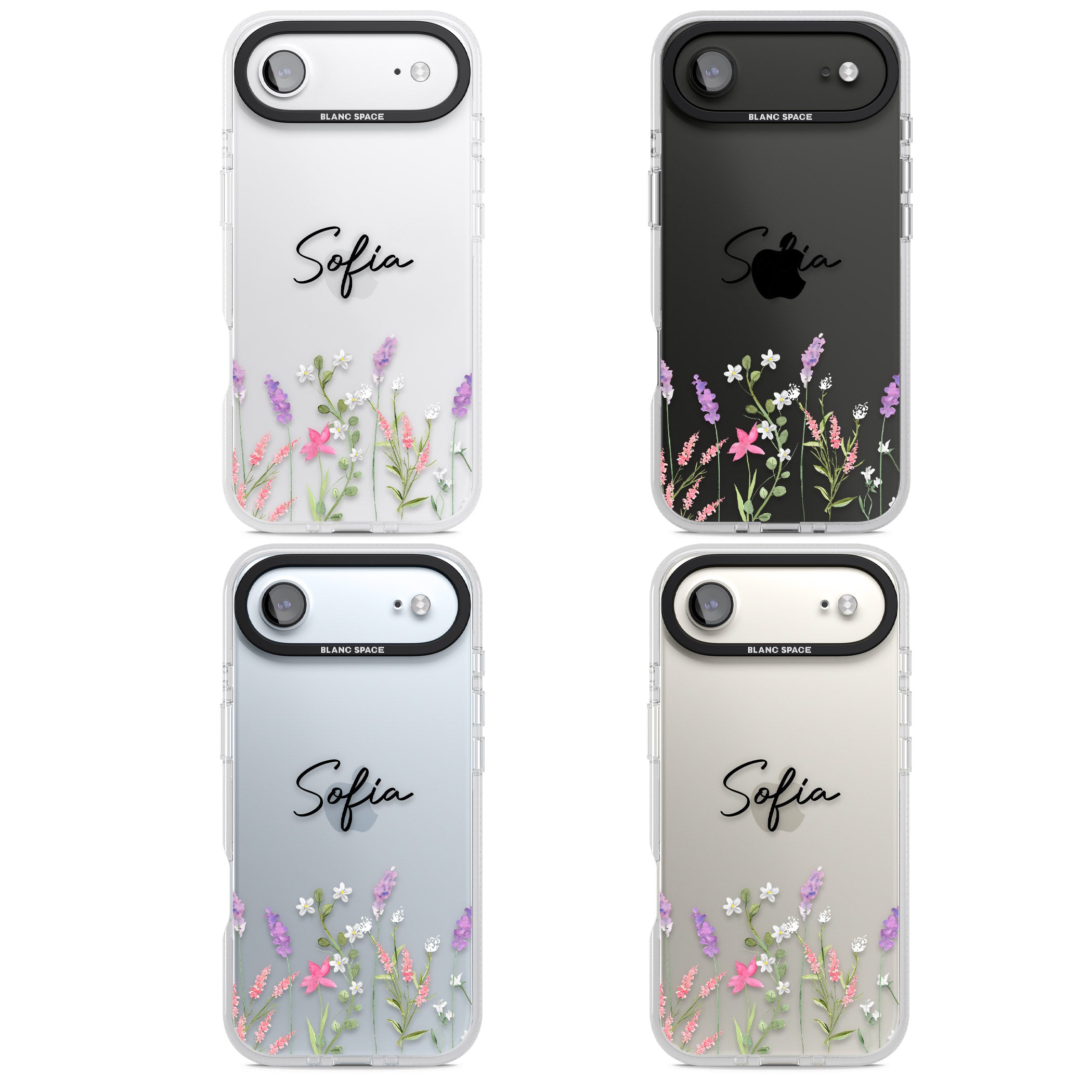 Personalised Lavender Wildflowers iPhone 17 Air Impact Air Clear Phone Case APT Impact Protection