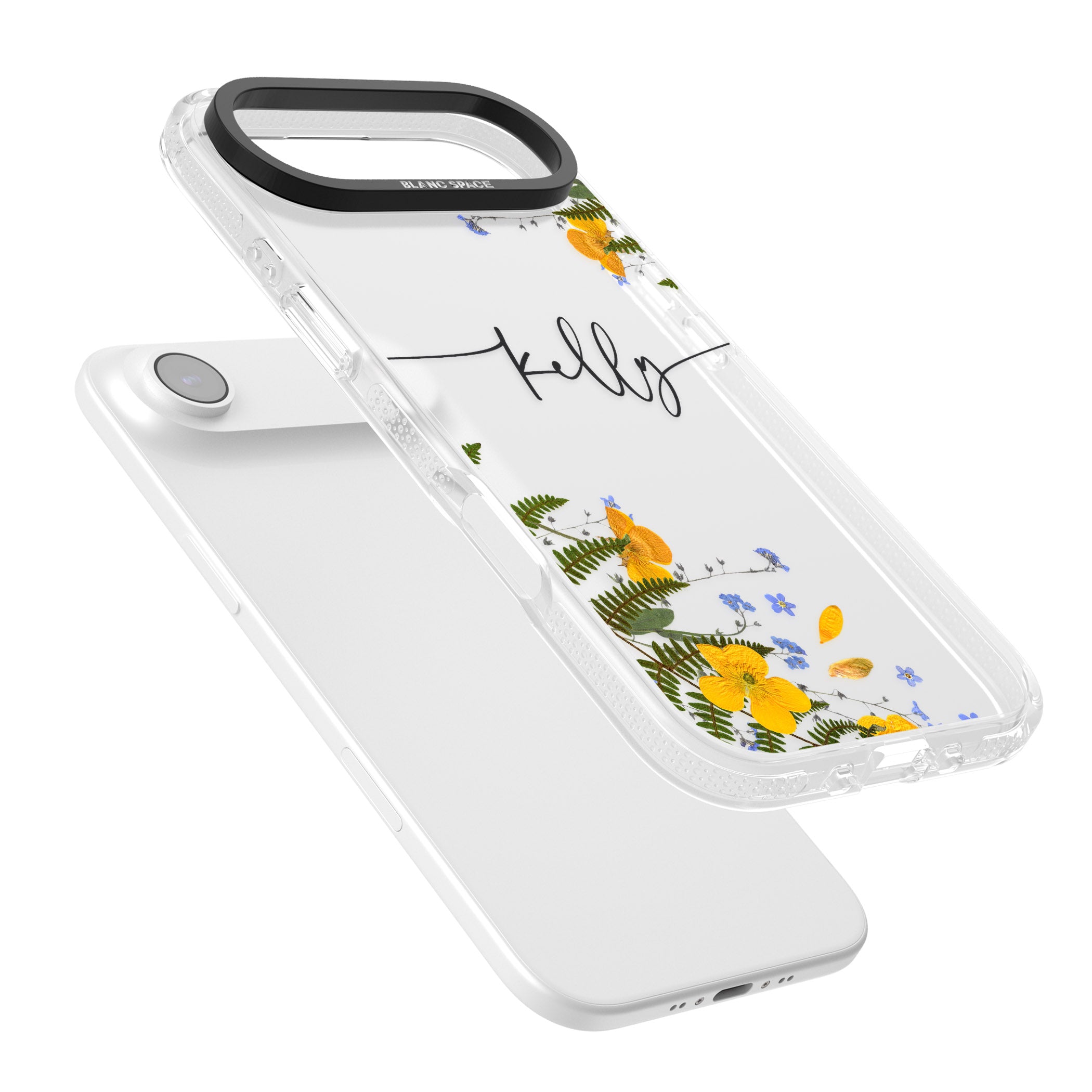 Personalised Ferns & Wildflowers iPhone 17 Air Impact Air Clear Phone Case Colours