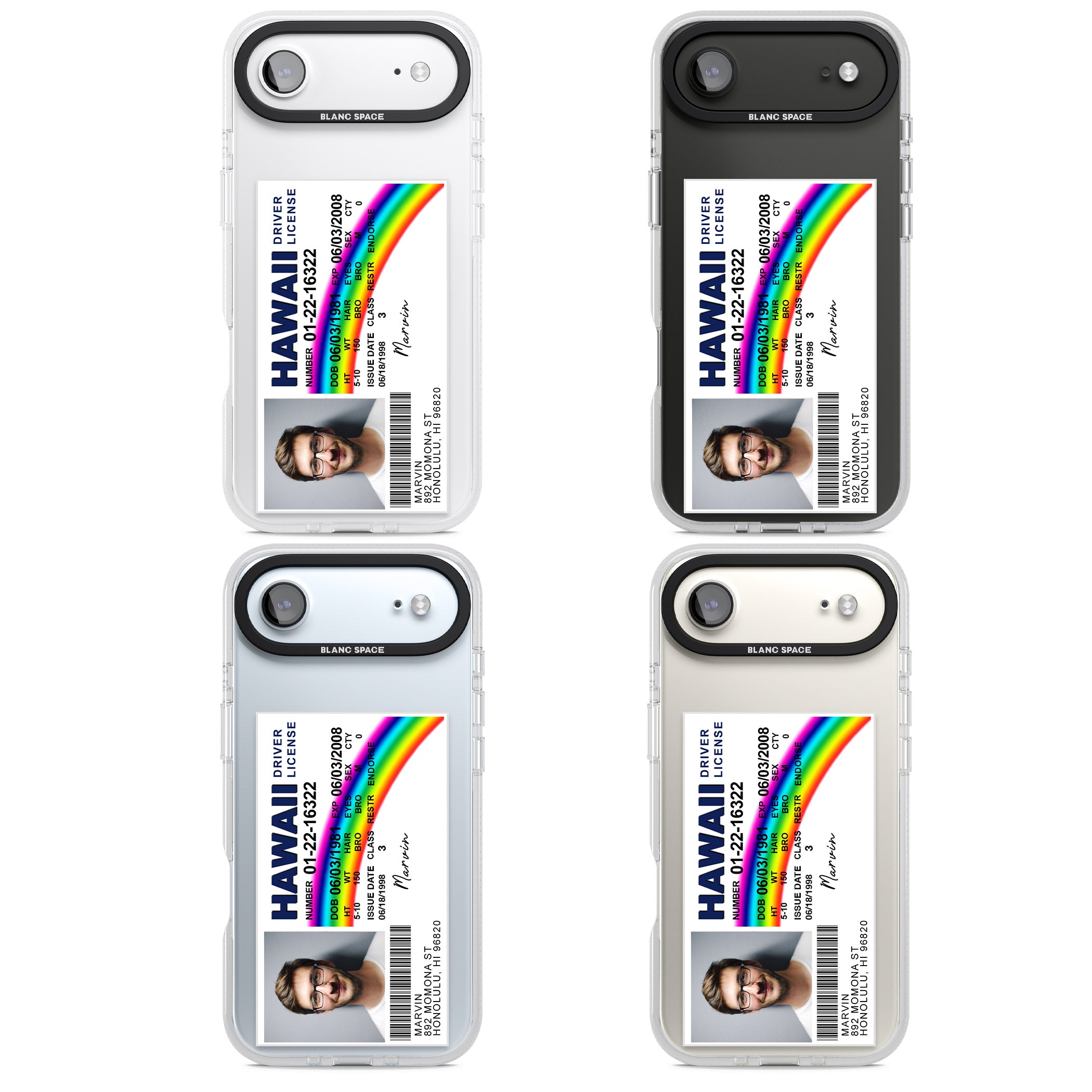 Personalised Hawaii Driving License iPhone 17 Air Impact Air Clear Phone Case APT Impact Protection