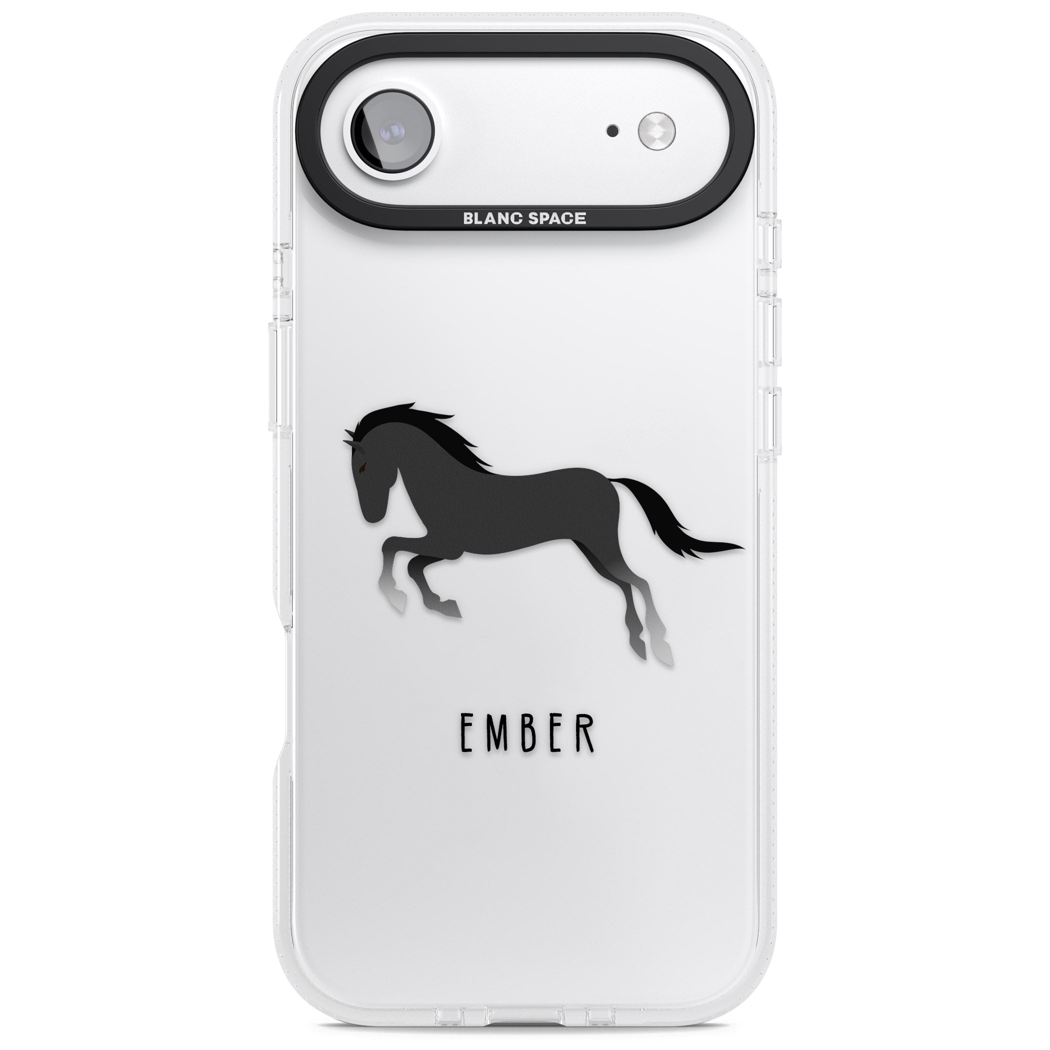 Personalised Black Horse iPhone 17 Air Impact Air Clear Phone Case