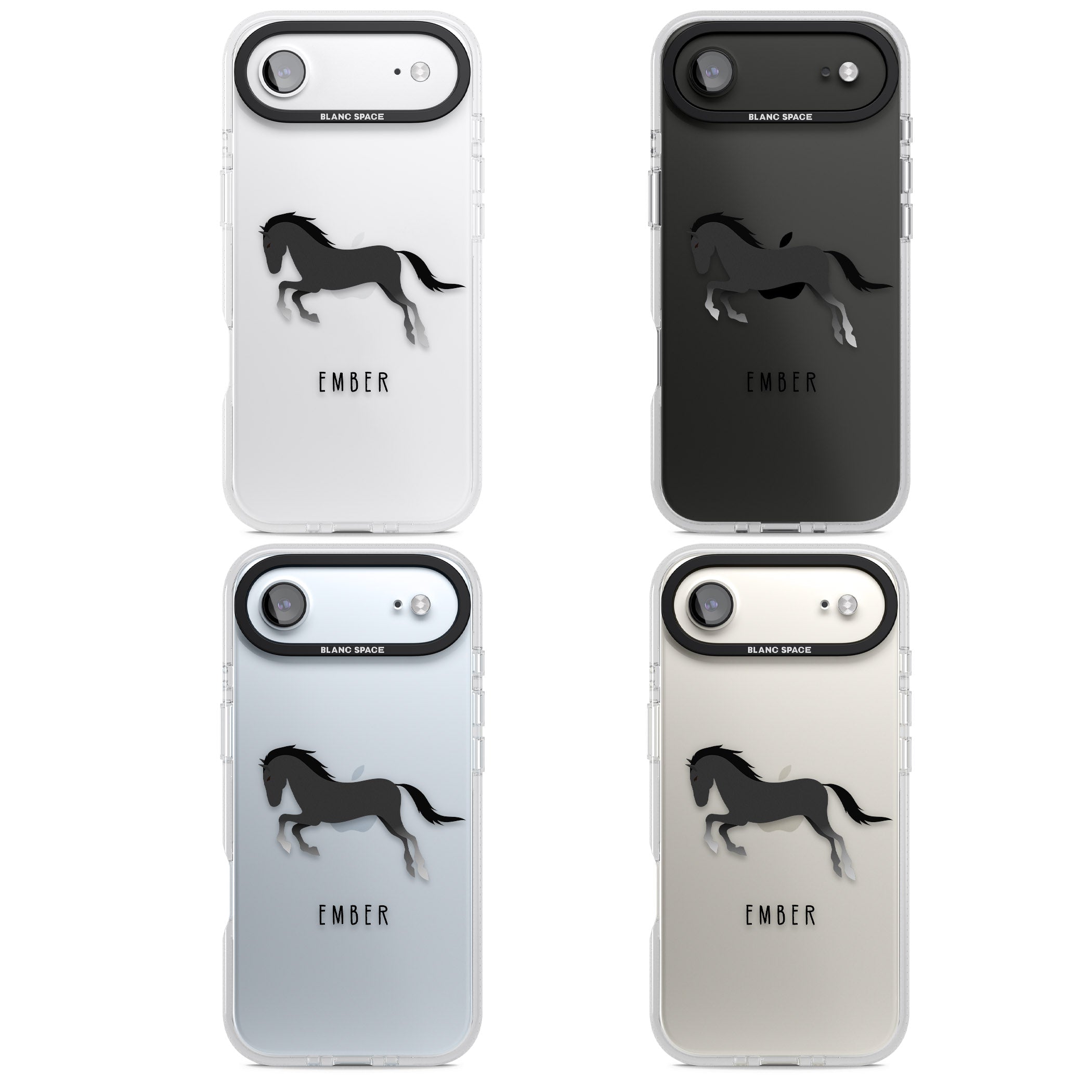 Personalised Black Horse iPhone 17 Air Impact Air Clear Phone Case APT Impact Protection