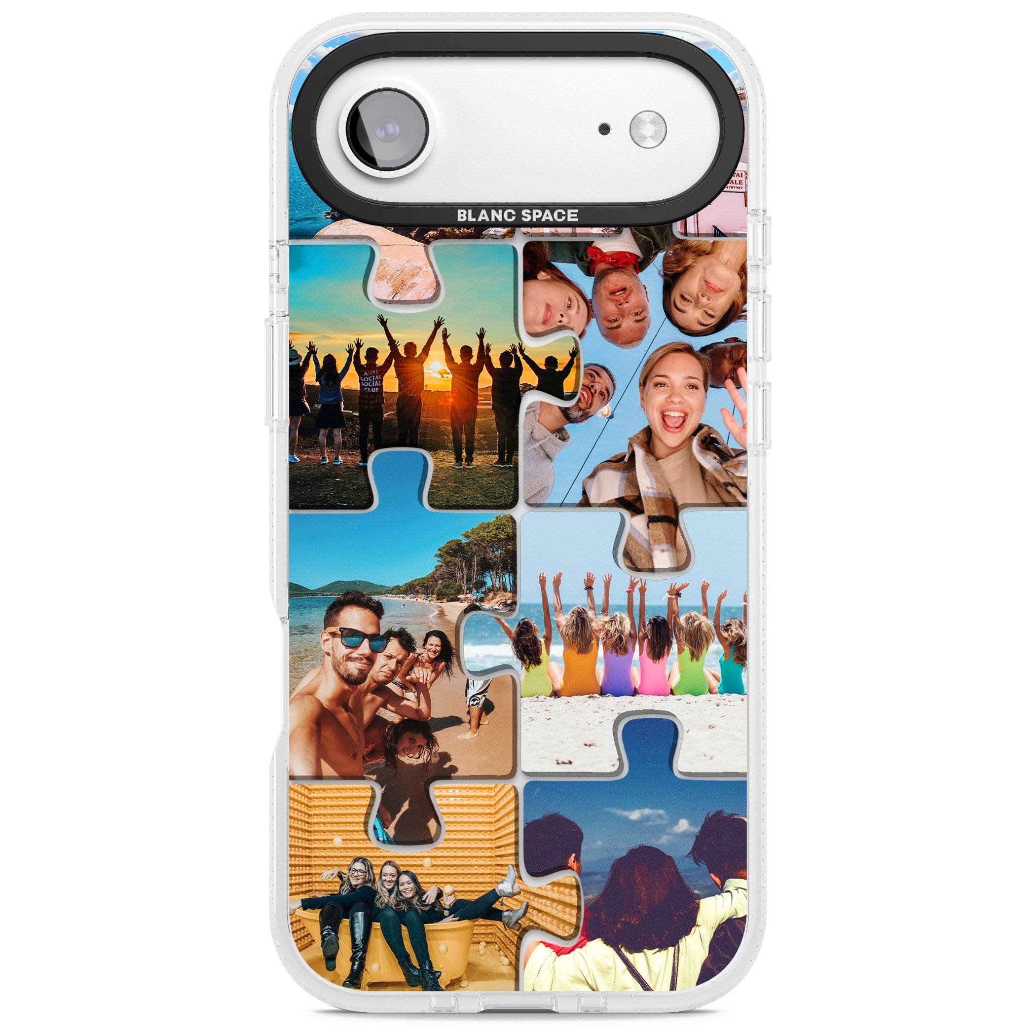 Personalised Jigsaw Photo Grid iPhone 17 Air Impact Air Clear Phone Case