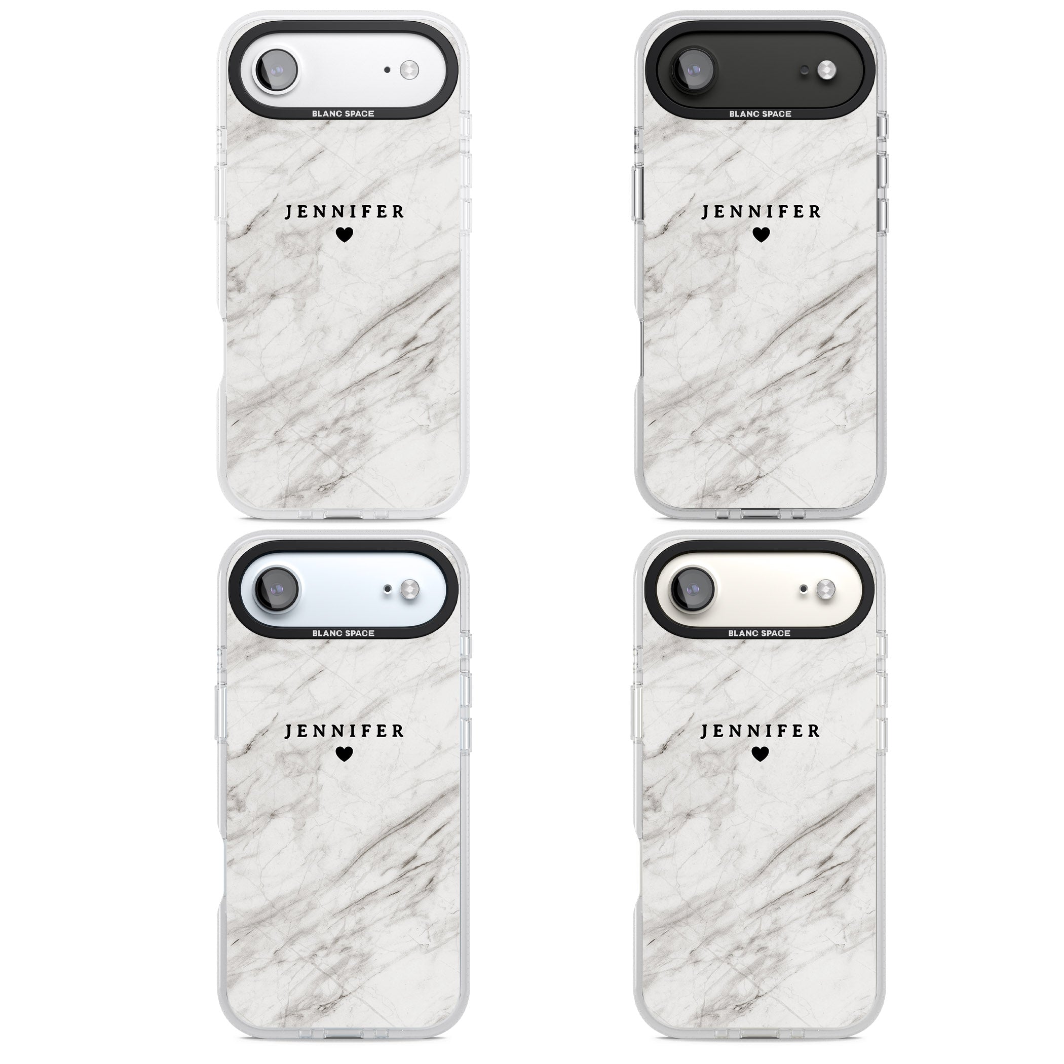 Personalised Light Grey Marble iPhone 17 Air Impact Air Clear Phone Case APT Impact Protection