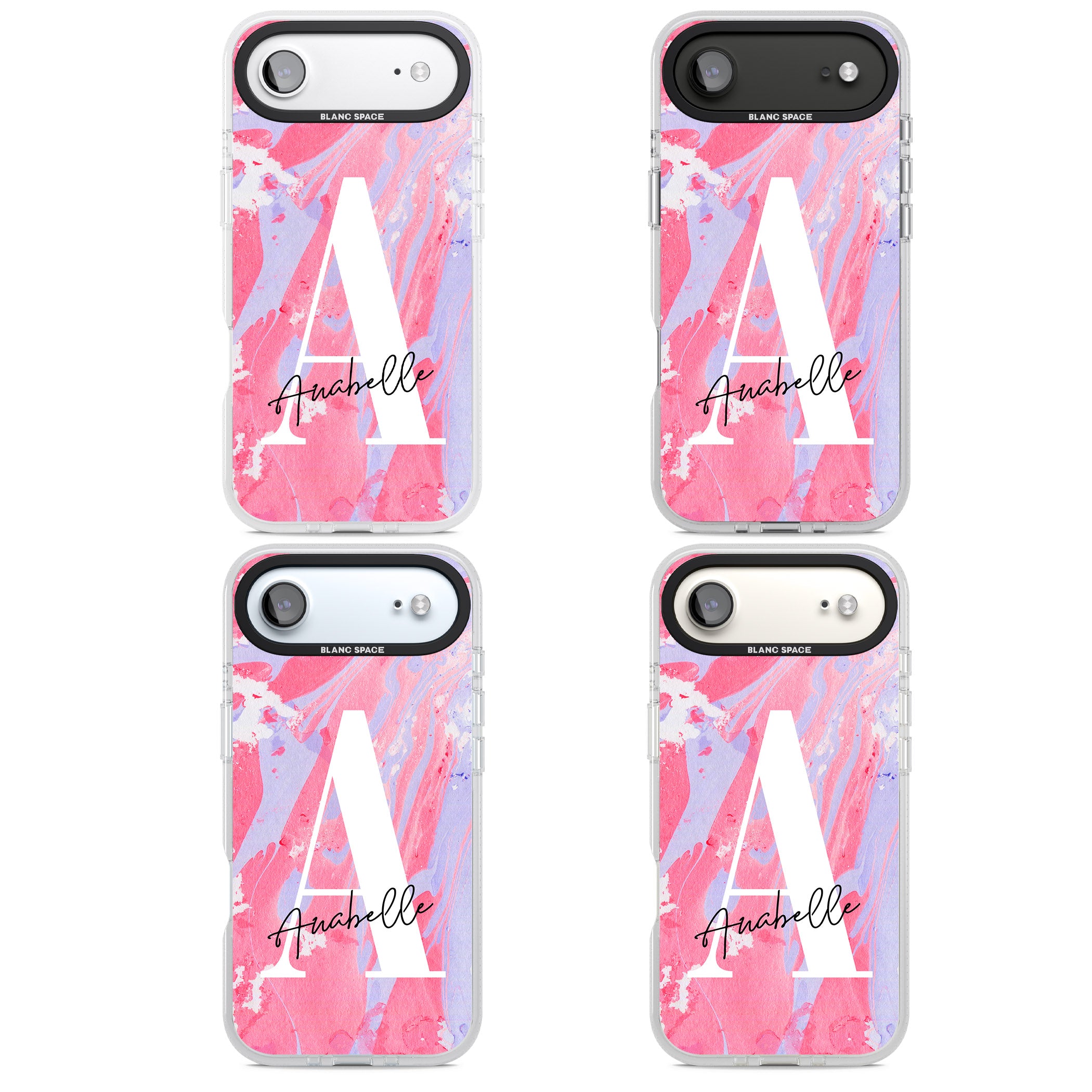 Personalised Pink & Purple Marble iPhone 17 Air Impact Air Clear Phone Case APT Impact Protection
