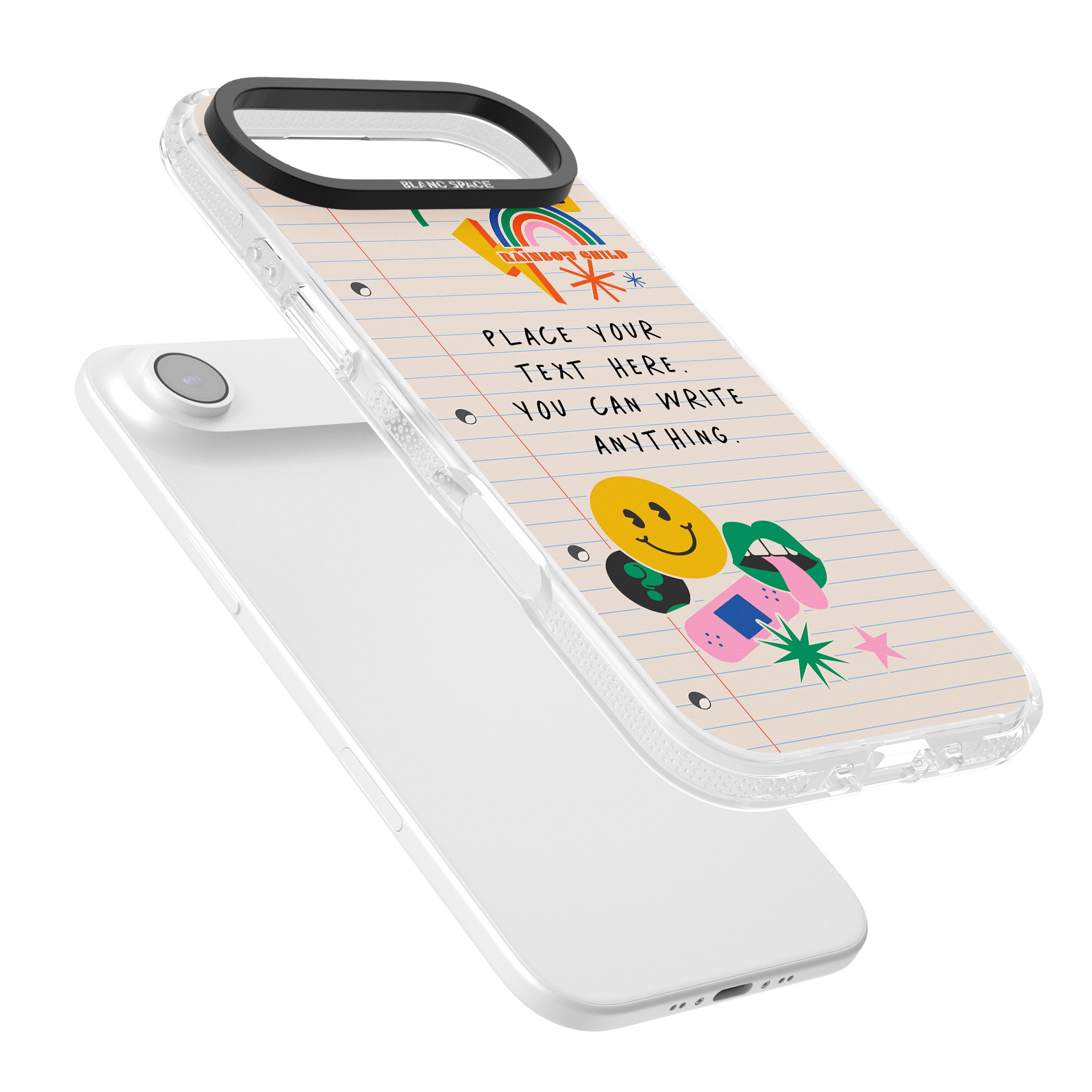 Personalised Retro Rainbow Fun iPhone 17 Air Impact Air Clear Phone Case Colours