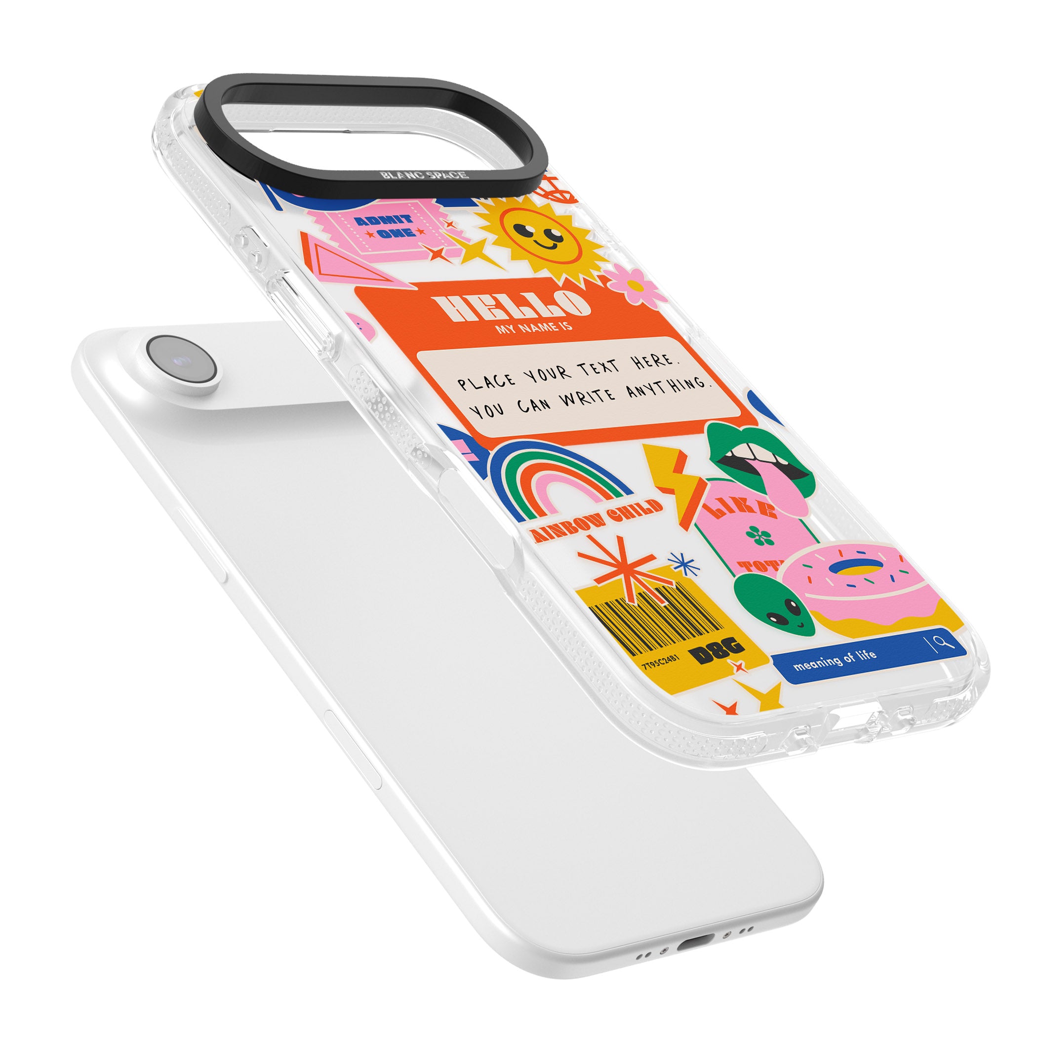 Personalised Retro Vibes Sticker iPhone 17 Air Impact Air Clear Phone Case Colours