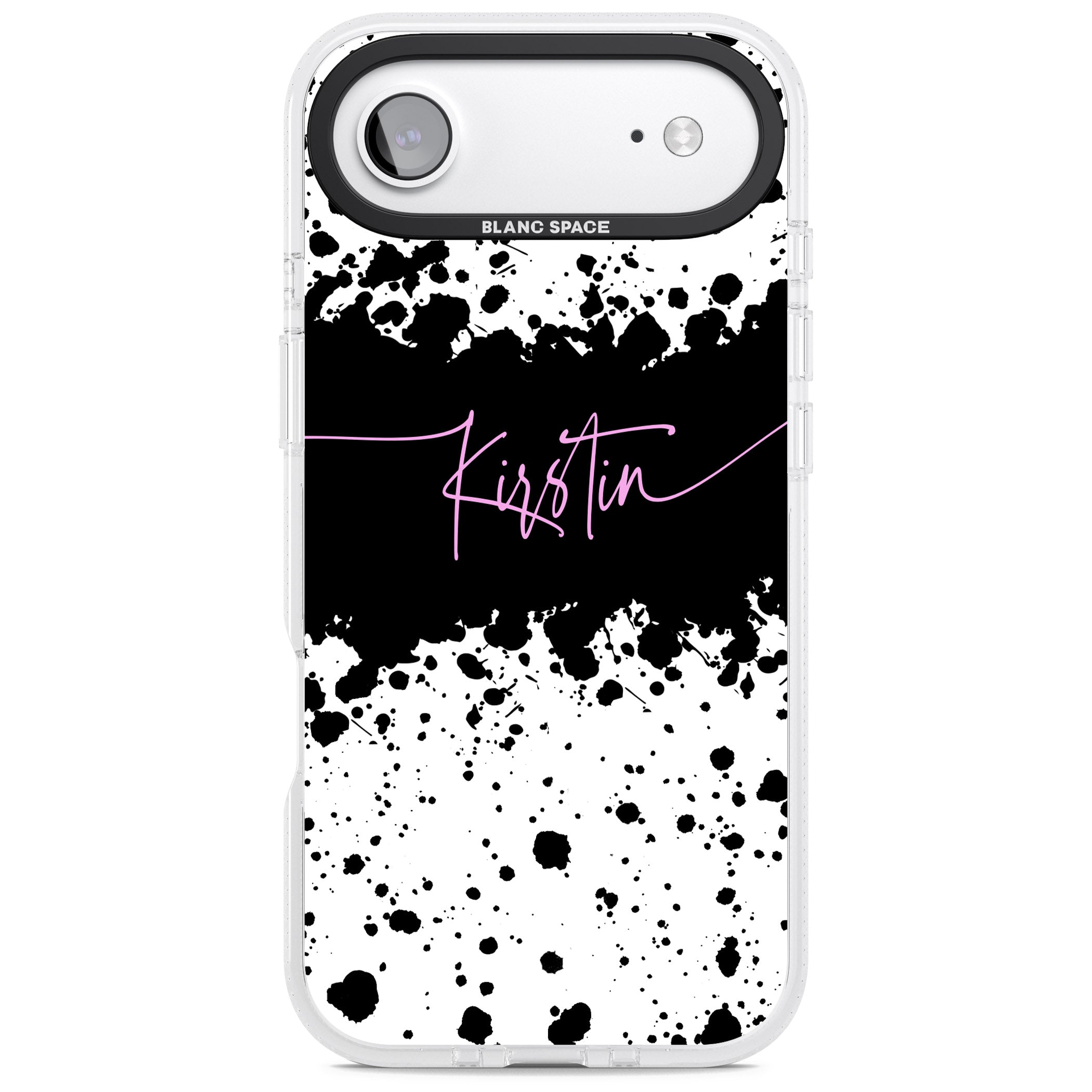 Personalised Bold Paint Splatters iPhone 17 Air Impact Air Clear Phone Case