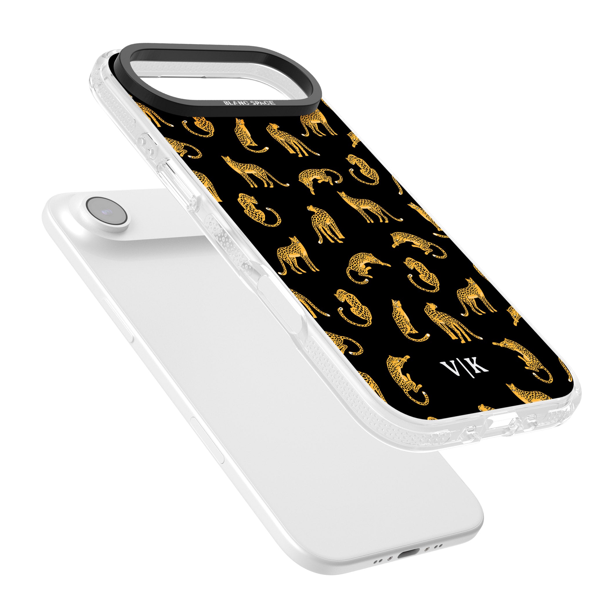 Personalised Gold Cheetah Pattern iPhone 17 Air Impact Air Clear Phone Case Colours