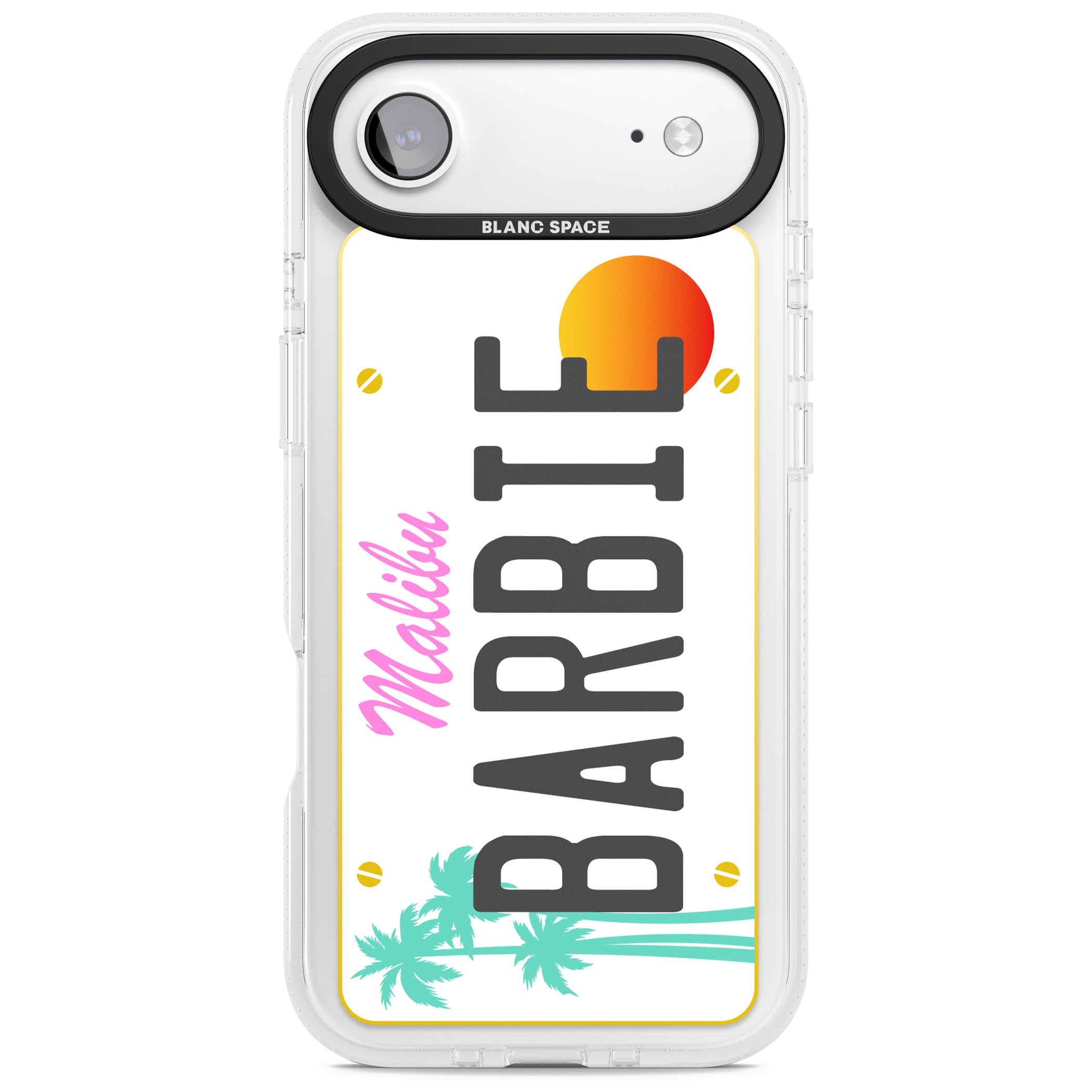 Personalised Malibu License Plate iPhone 17 Air Impact Air Clear Phone Case