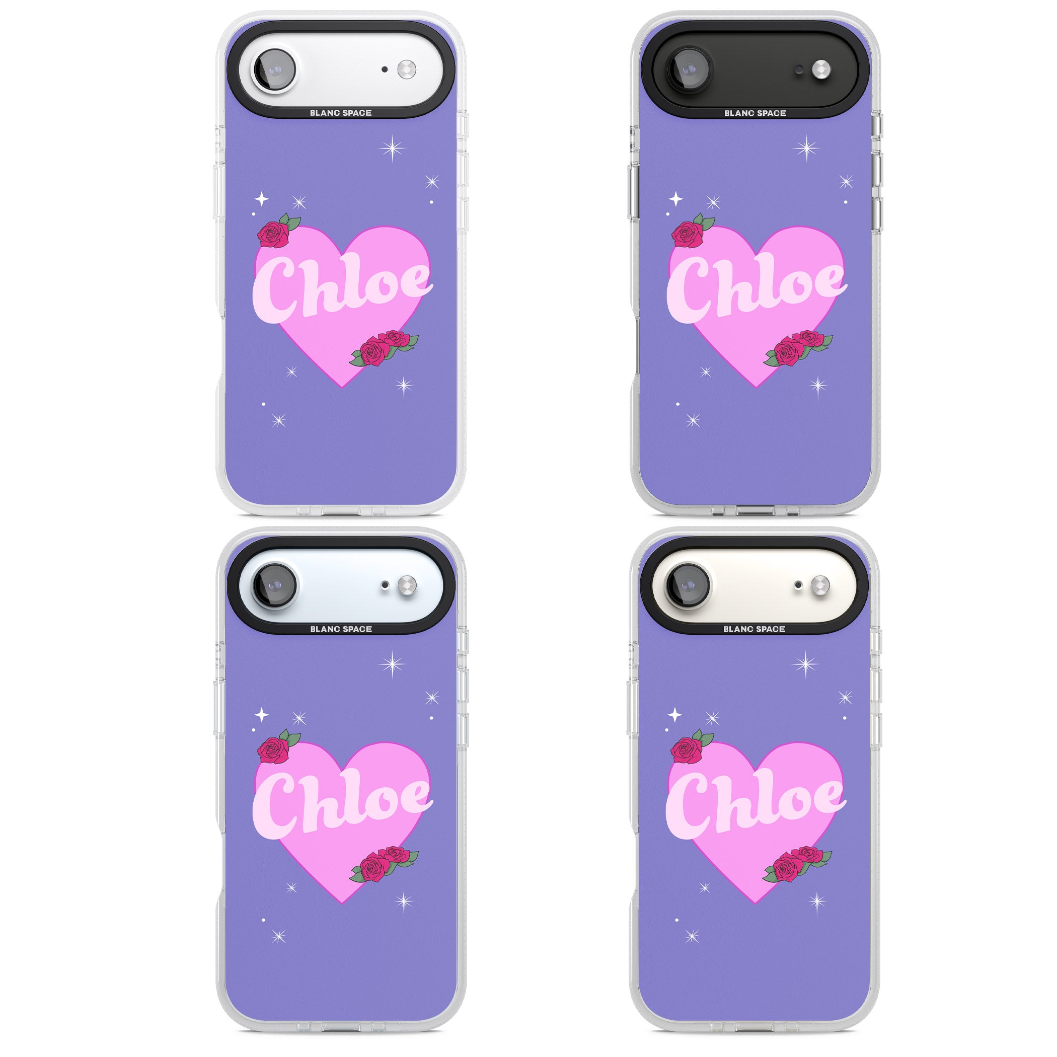 Personalised Glamorous Love Heart iPhone 17 Air Impact Air Clear Phone Case APT Impact Protection
